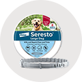 A Seresto flea and tick collar for large dogs.