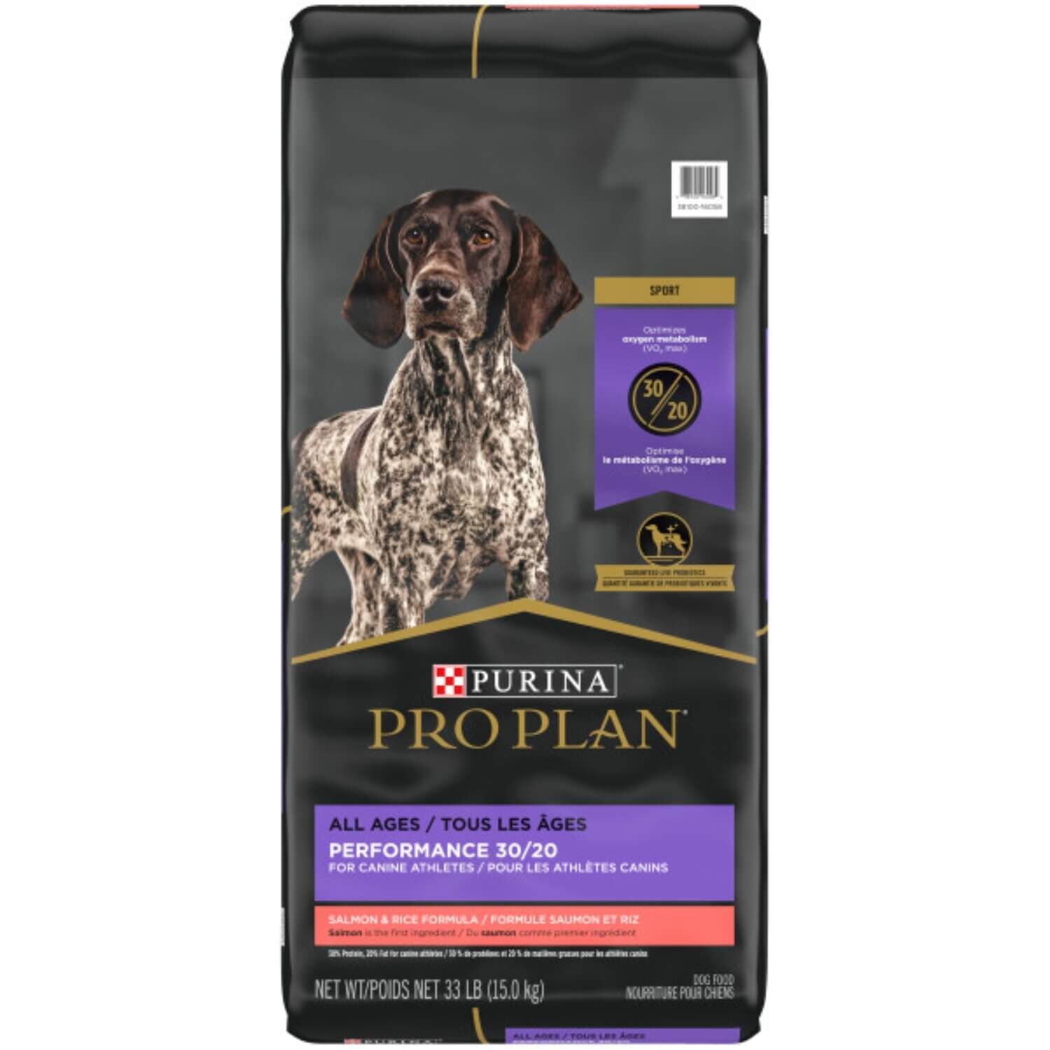 Purina Pro Plan High Protein Sport 30/20 Salmon And Rice Dry Dog Food, 33 Lb