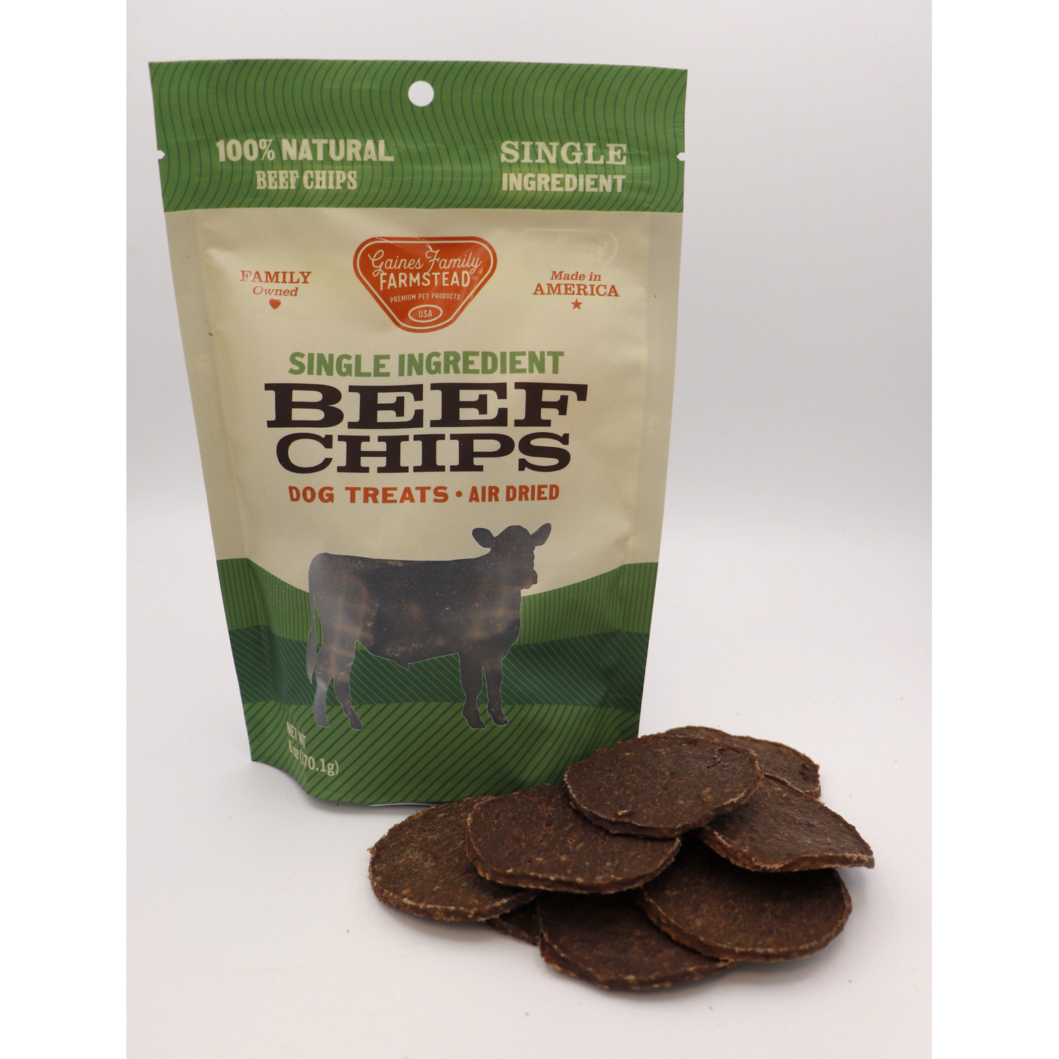 Gaines Family Farmstead Air-Dried Beef Chips Dog Treats, 6Oz