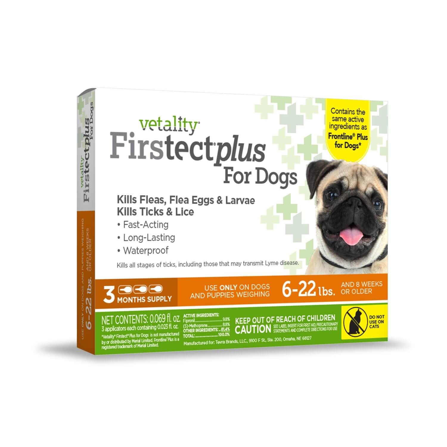 Vetality Firstect Plus Topical Flea & Tick Treatment For Extra-Large Dogs, 89-132-Lbs, 3 Doses
