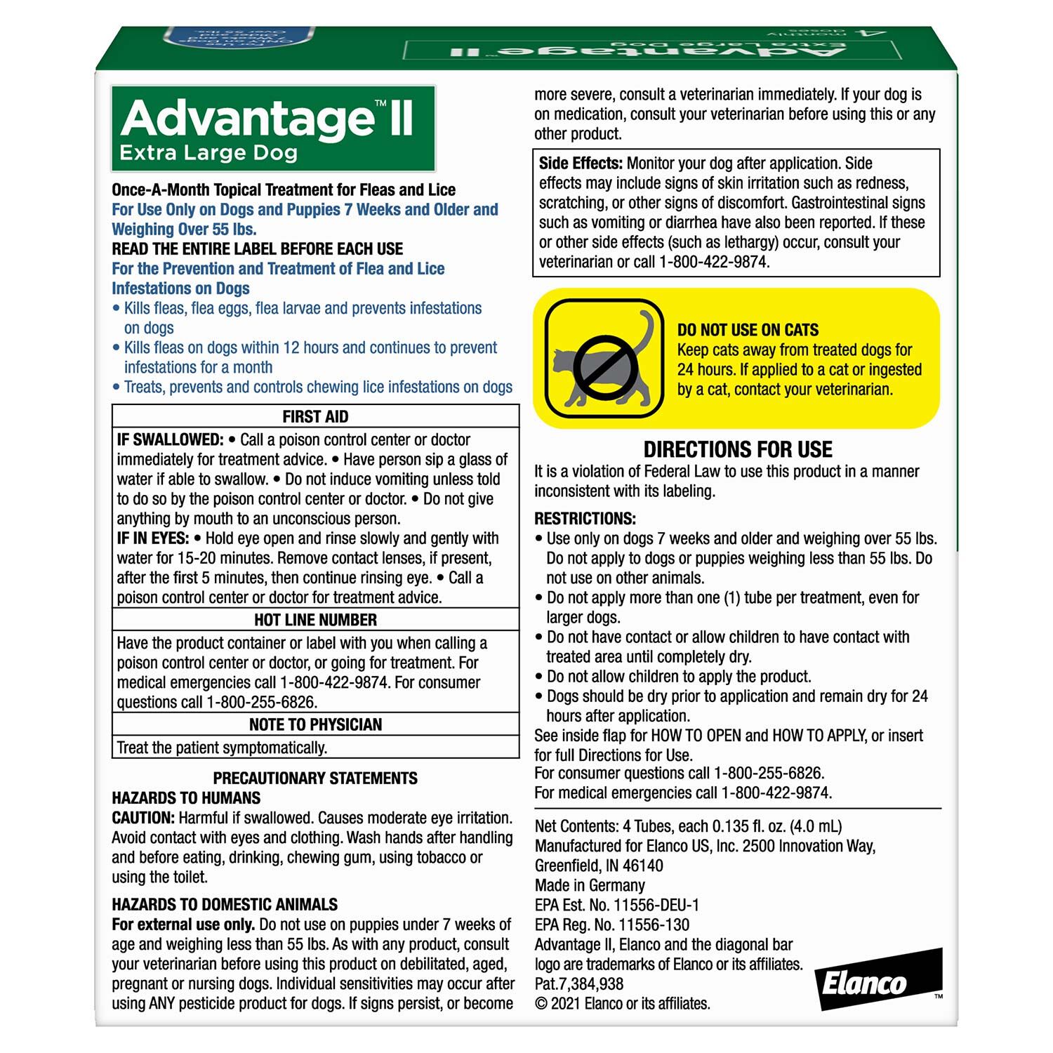 Advantage Ii Flea Treatment For Dogs, Over 55-Lbs 6-Pack = 6 Months Of Protection