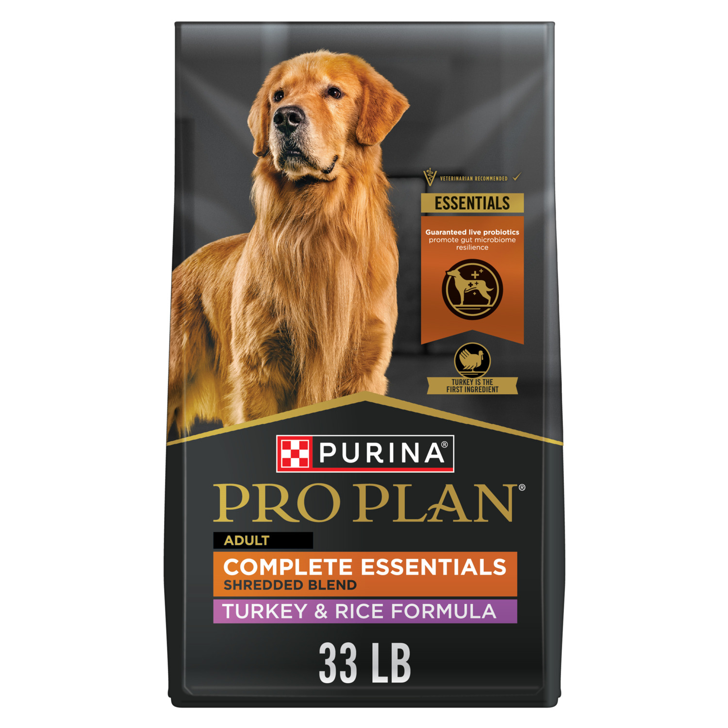 Purina Pro Plan Complete Essentials Shredded Blend Turkey & Rice High Protein With Probiotics Adult Formula Dry Dog Food