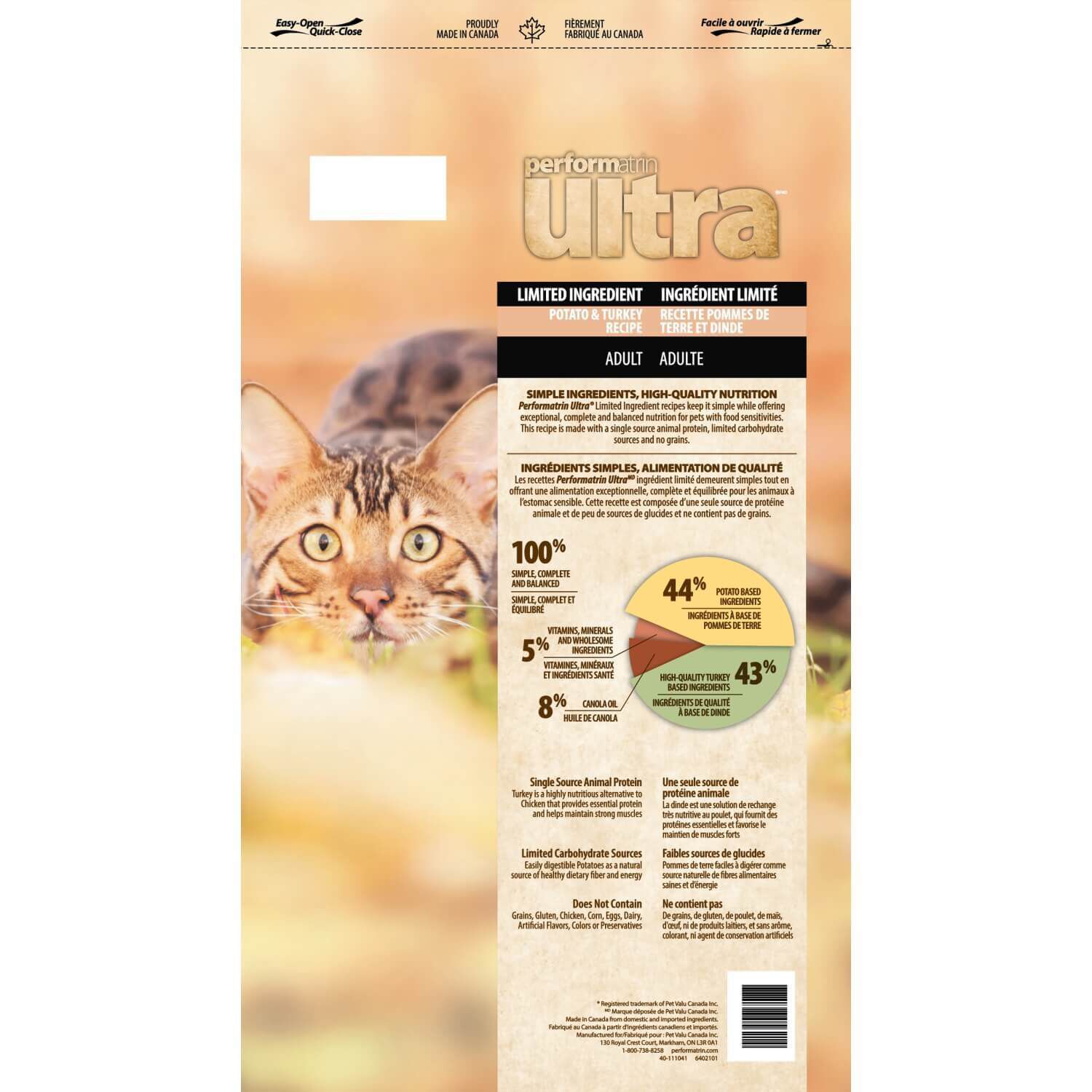 Performatrin Ultra Limited Ingredient Potato & Turkey Adult Dry Cat Food
