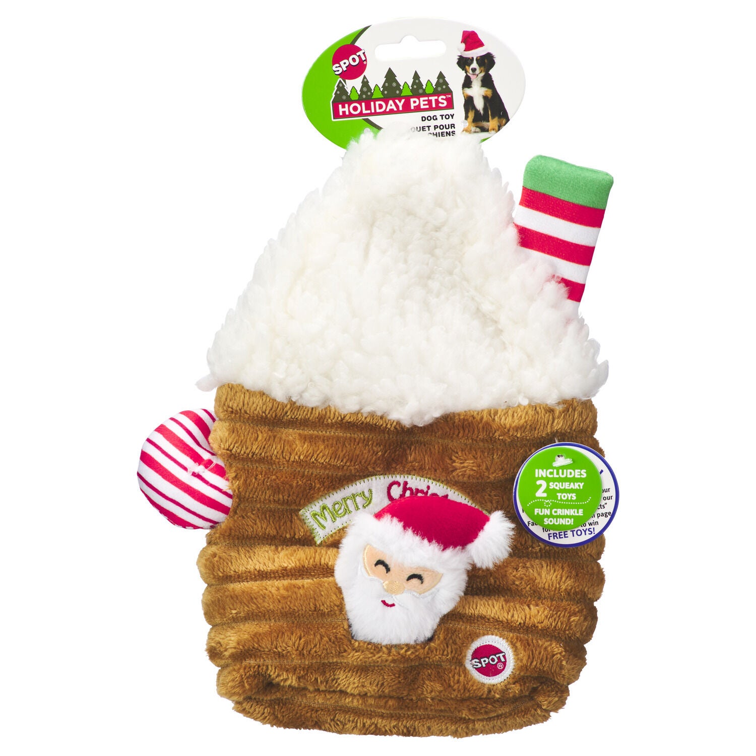 Spot Holiday Crinkler Puzzle Plush Dog Toy, 11" Assorted, 1 Each