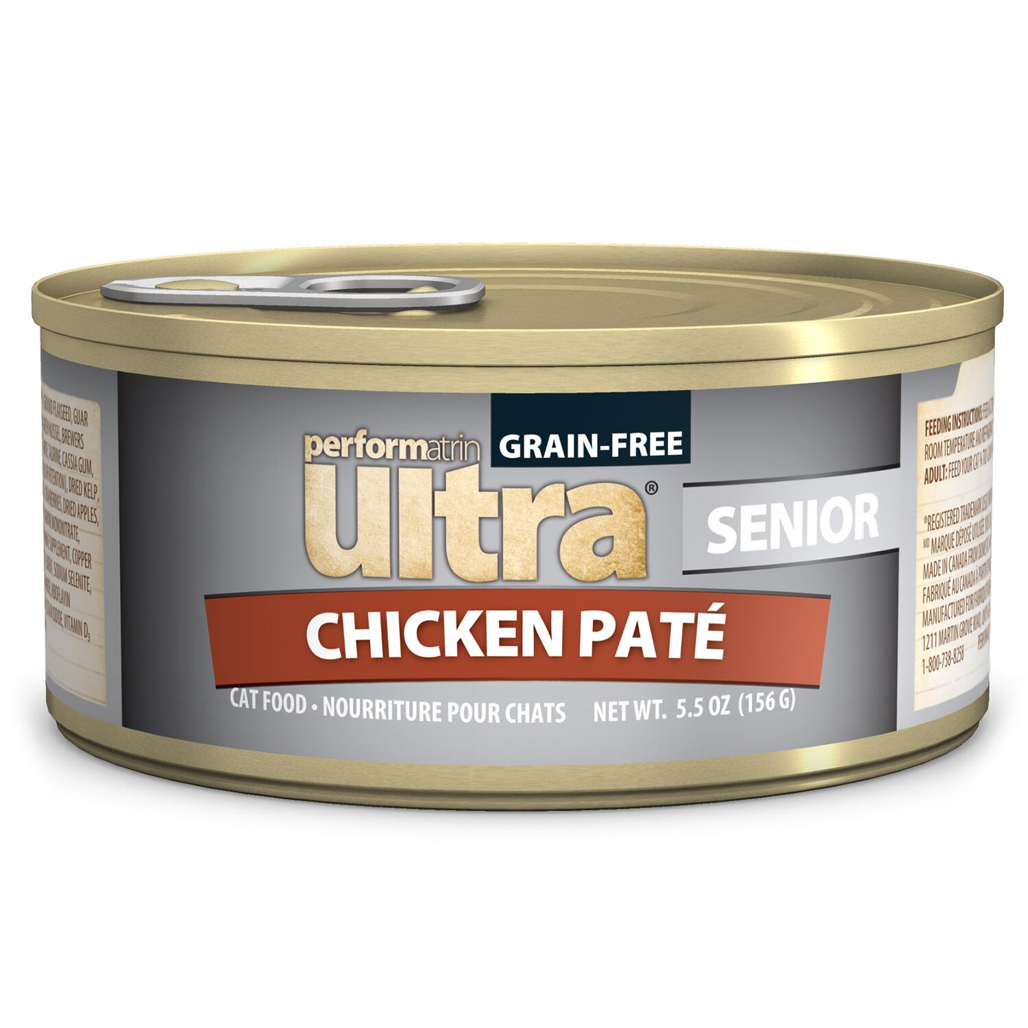 Performatrin Ultra Grain-Free Chicken Pate Recipe Wet Cat Food For Senior Cats
