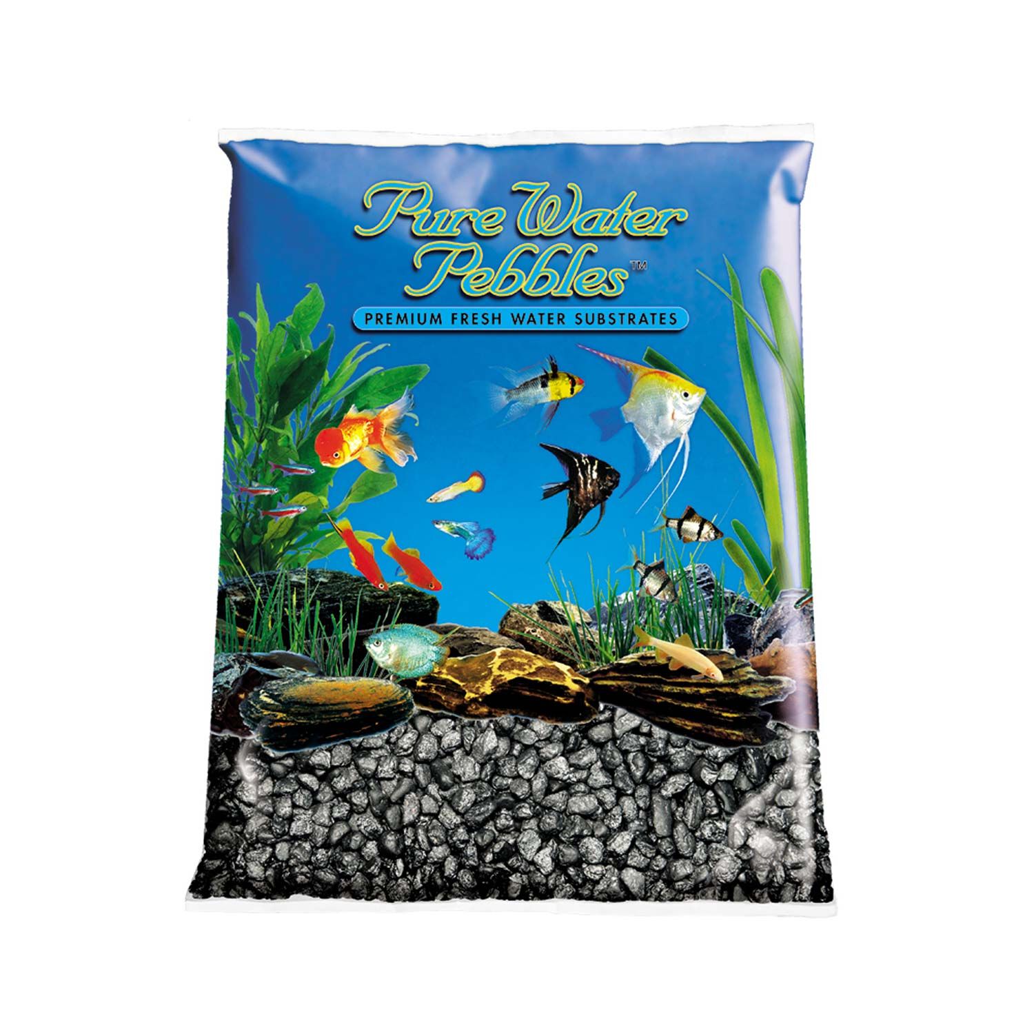 Pure Water Pebbles Aquarium Gravel, Black Frost