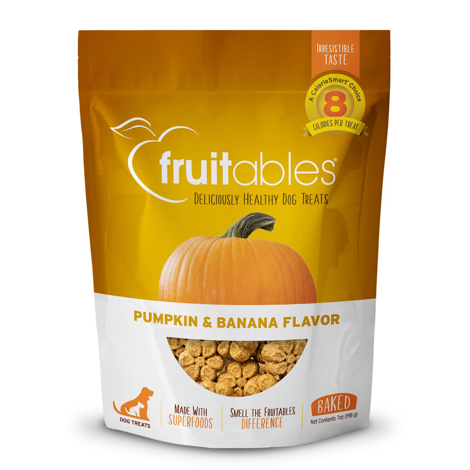 Fruitables Baked Pumpkin & Banana Flavor Healthy Low Calorie Dog Treats