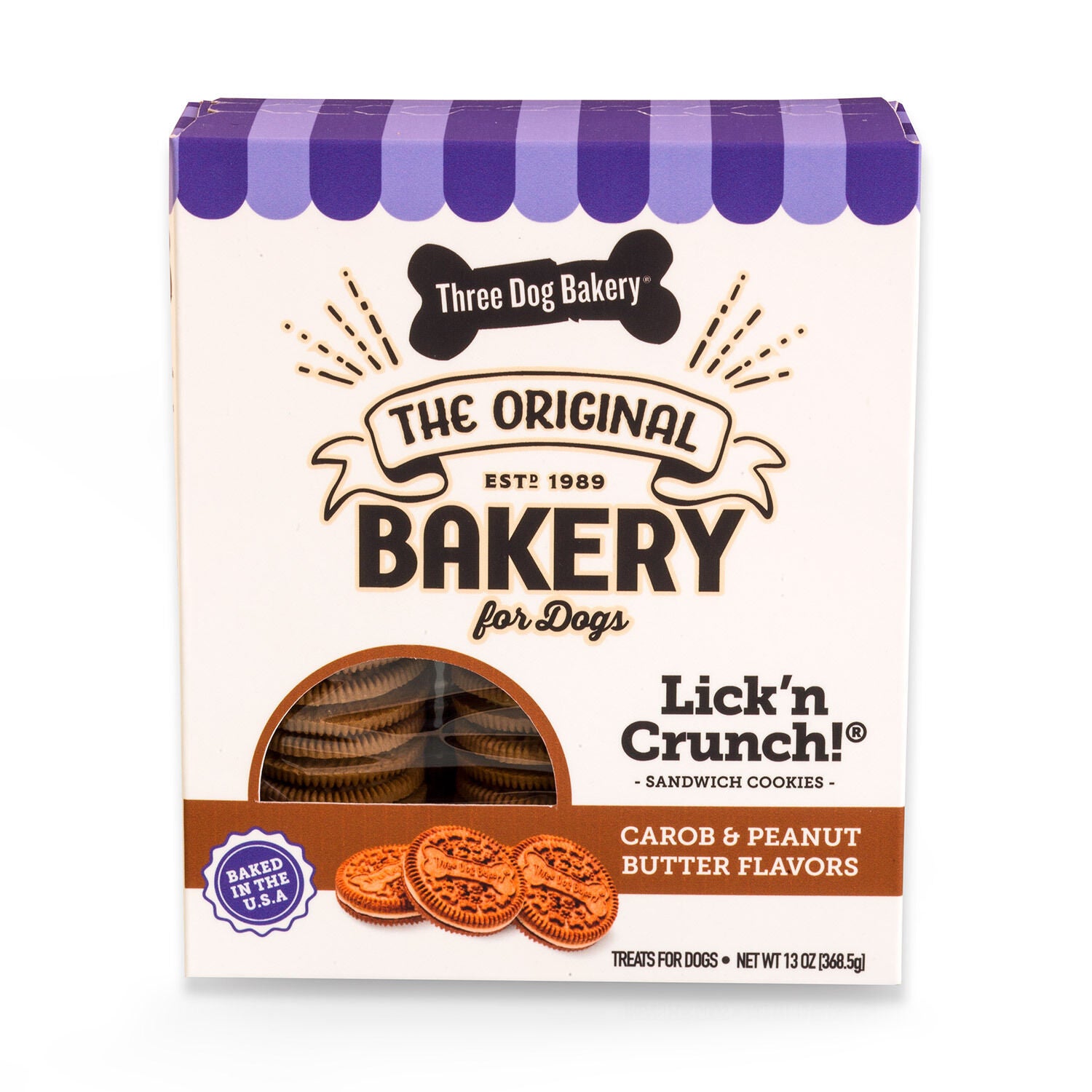 Lick'n Crunch! Sandwich Cookies - Carob & Peanut Butter Flavours