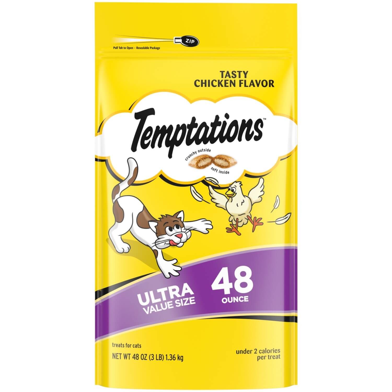 Temptations Classic Crunchy And Soft Tasty Chicken Flavor Cat Treats, 48 Oz