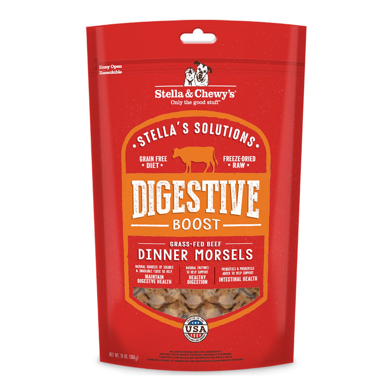 Stella & Chewy's Stella's Solutions Freeze-Dried Raw Digestive Support Grass-Fed Beef Recipe Dog Food