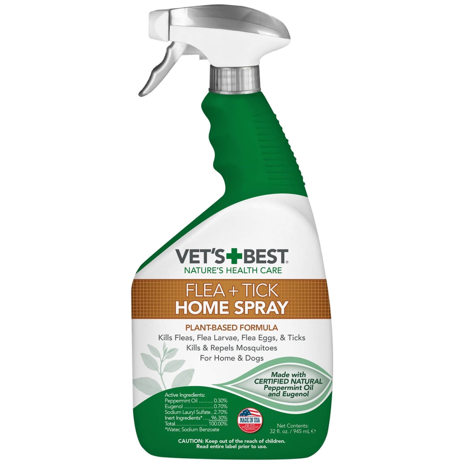 Vet's Best Flea + Tick Spray For Homes & Dogs, 32 Oz