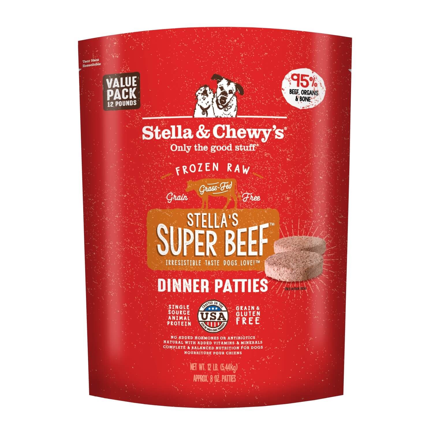 Stella & Chewy's Stella's Super Beef Patties Frozen Dog Food