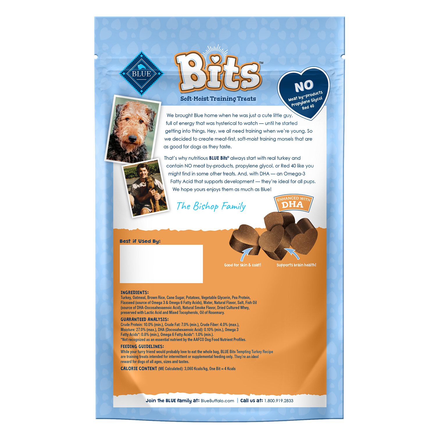 Blue Buffalo Blue Bits Soft-Moist Training Tempting Turkey Recipe Dog Treats