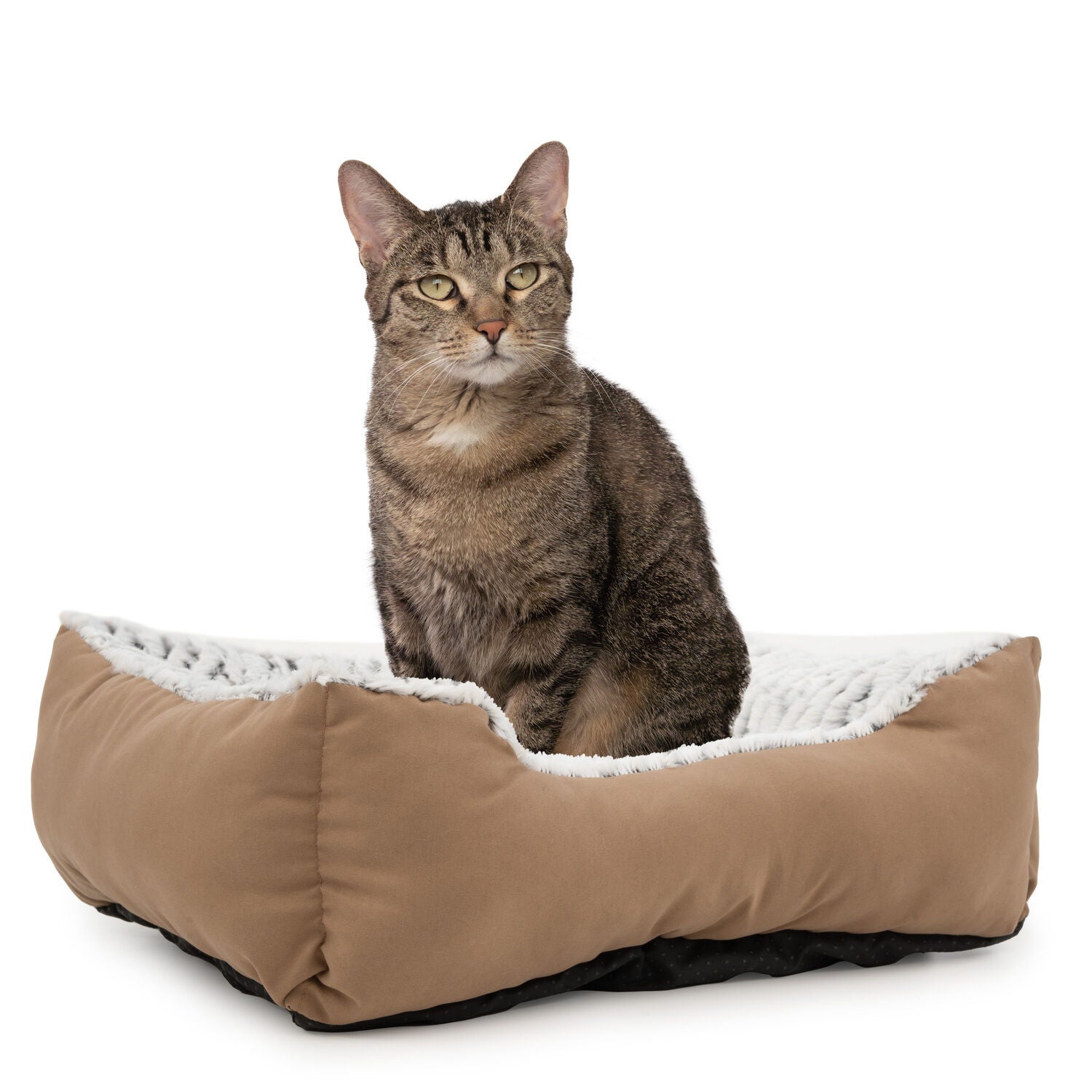 Simply Dog Tan Plush Cat Bed, 19X15"