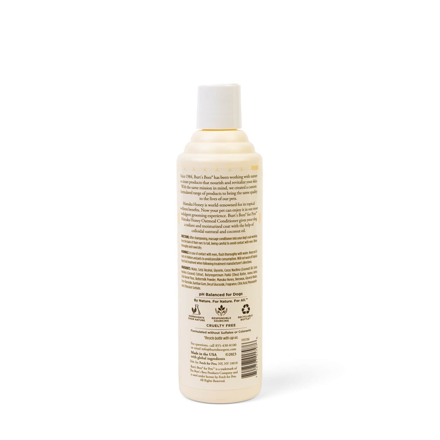 Burt's Bees Manuka Honey Oatmeal Dog Conditioner With Coconut Oil