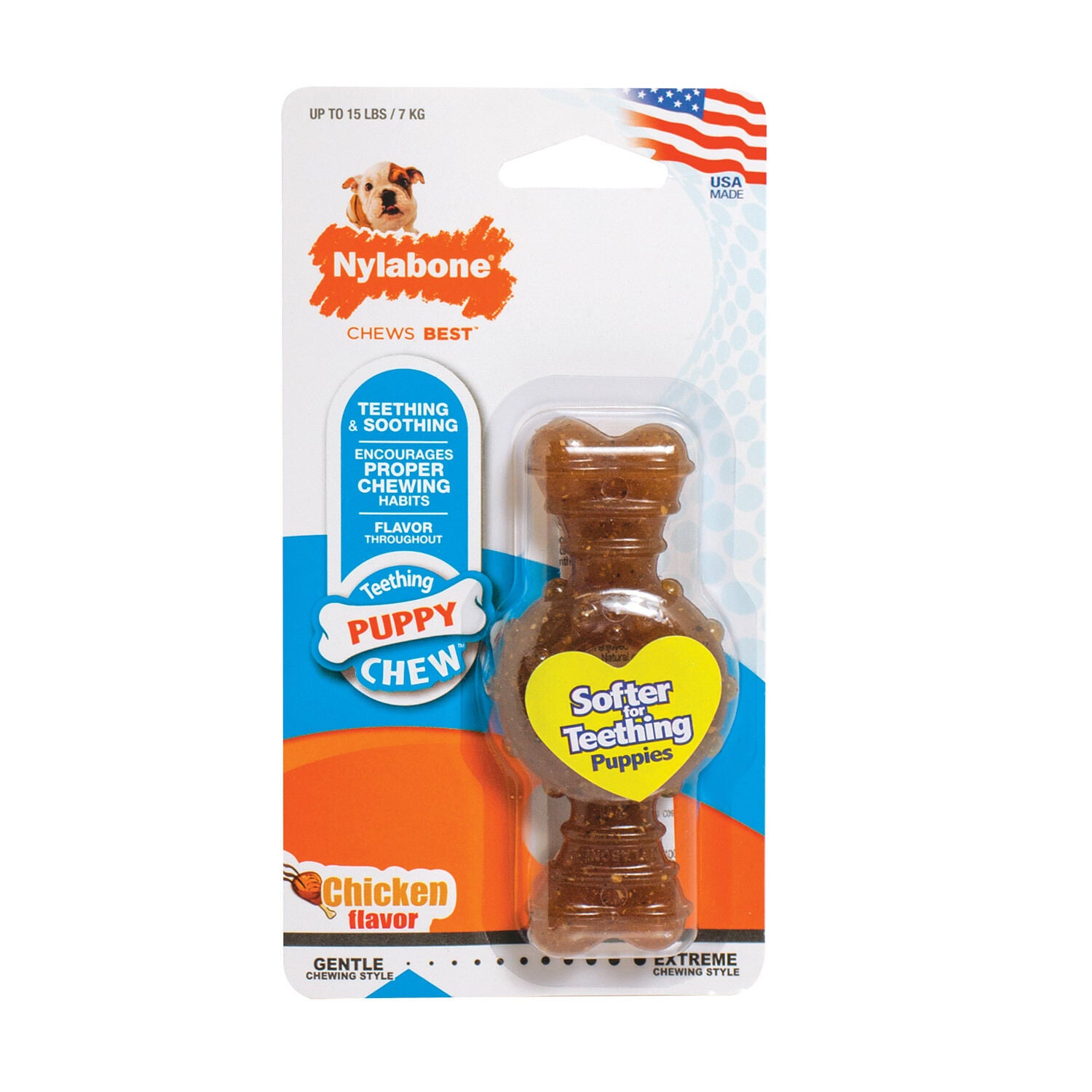 Nylabone Puppy Teething Ring Bone Dog Chew Toy