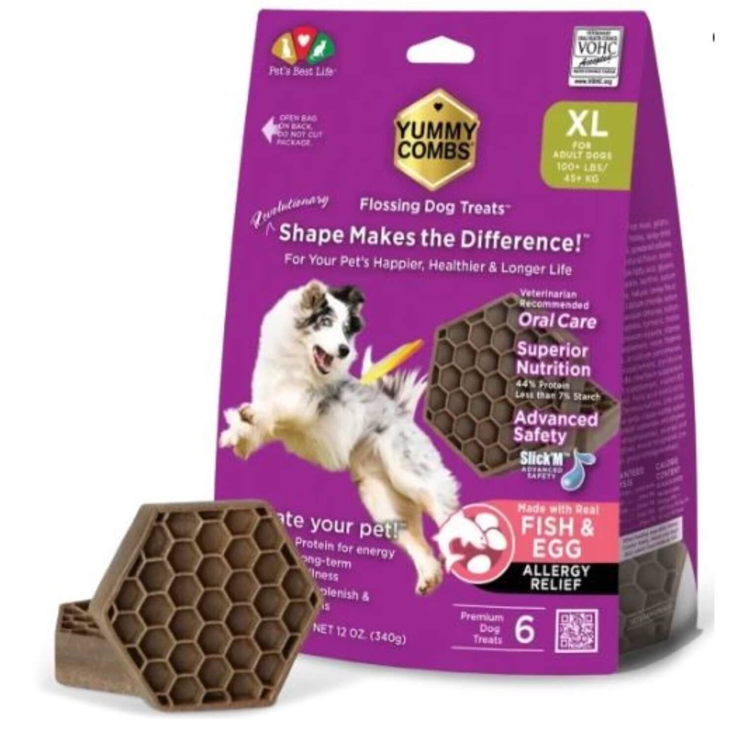 Yummy Combs Flossing Dental Care Allergy Relief Dog Treats, Xl