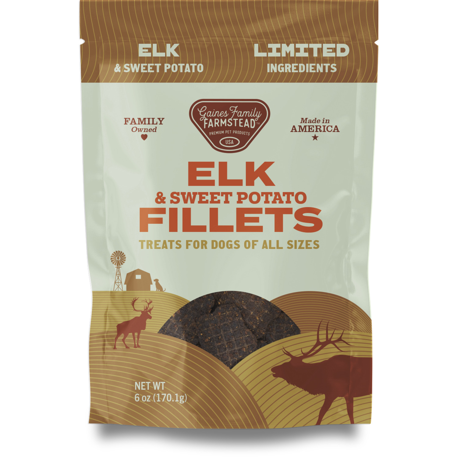 Gaines Family Farmstead Elk And Sweet Potato Fillets Dog Treats, 6Oz