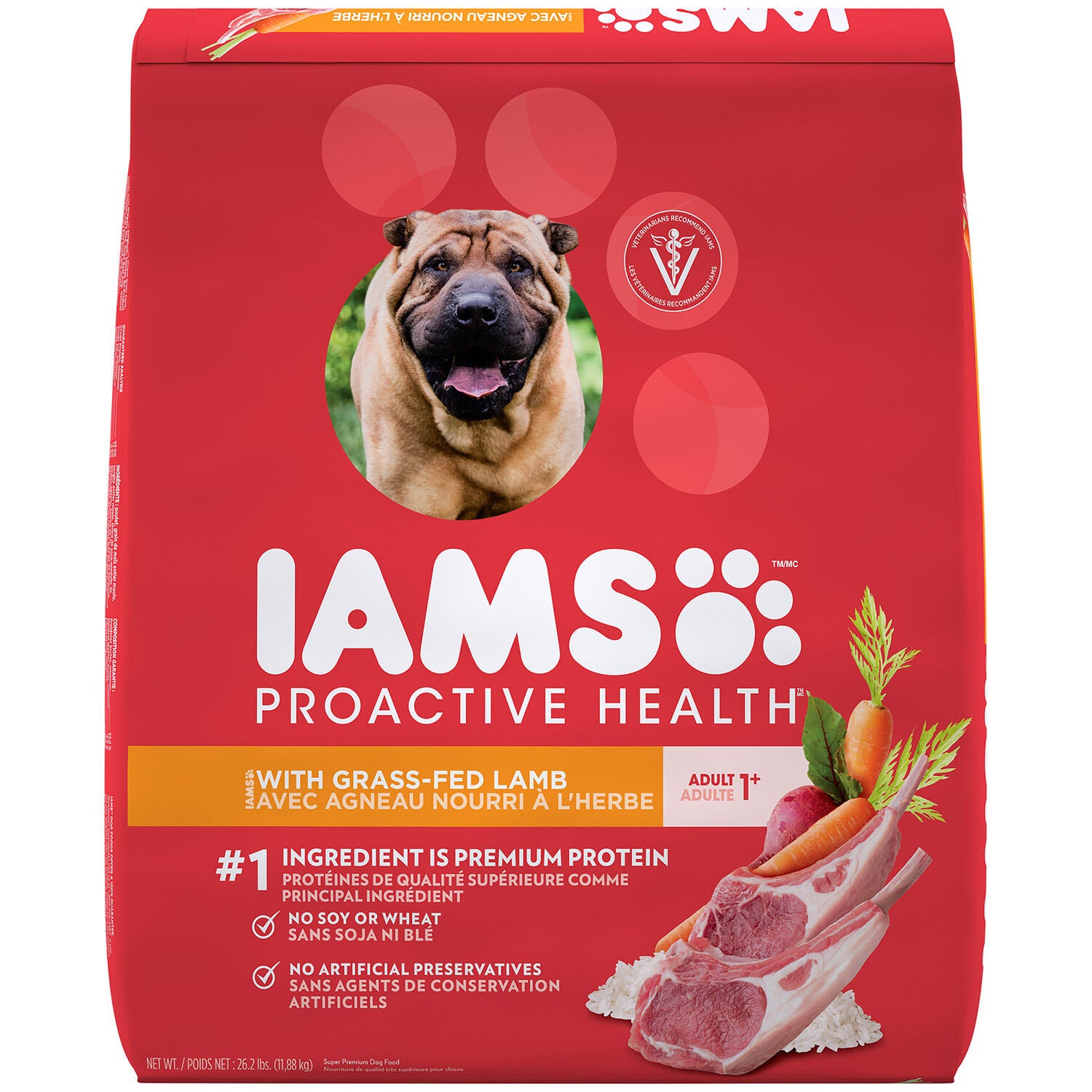 Iams Adult Proactive Health With Grass-Fed Lamb Dry Dog Food