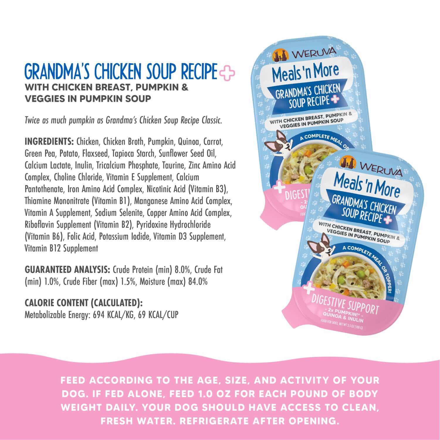 Weruva Dog Meals 'N More Natural Grandma's Chicken Soup Recipe Plus Digestive Support Wet Dog Food