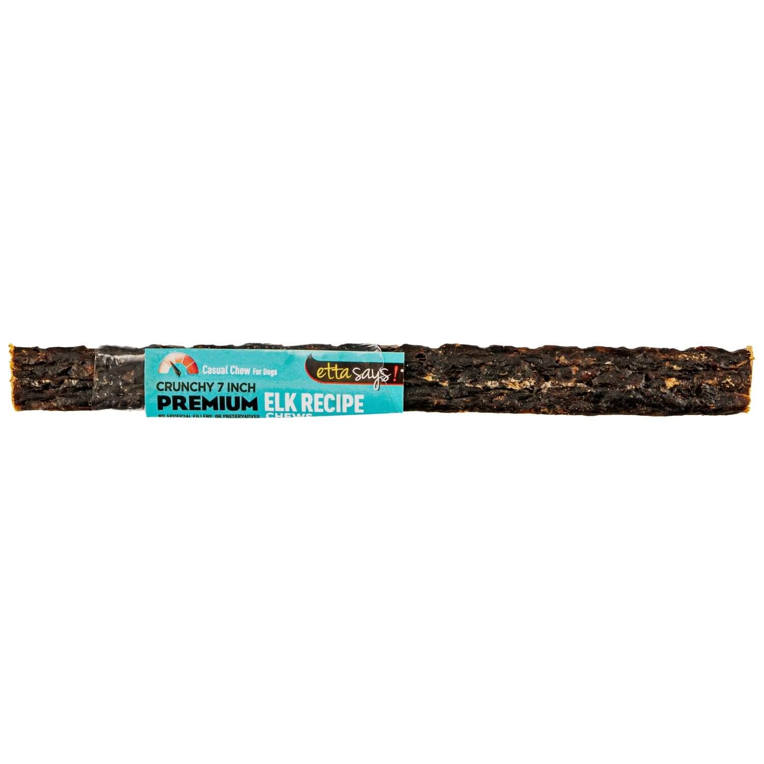 Etta Says! Premium Crunchy Elk Chew Dog Treats, 7In