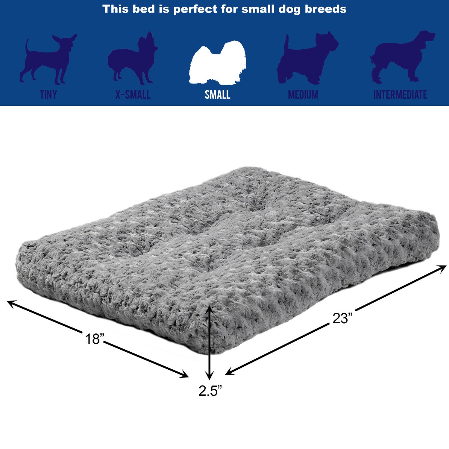 Midwest Quiet Time Ombre Gray Swirl Fur Dog Bed, 48"