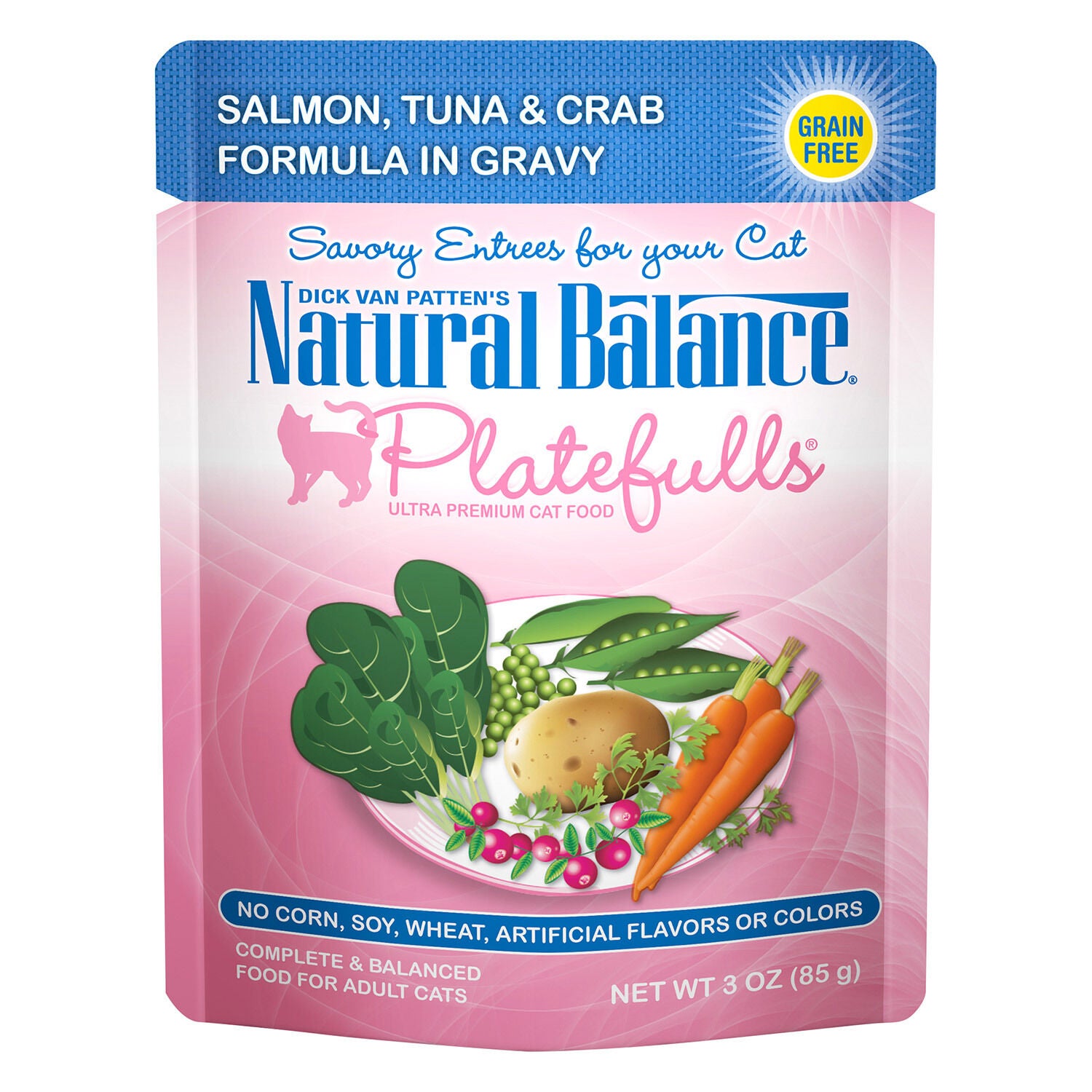 Natural Balance Platefulls Salmon, Tuna & Crab Formula In Gravy Cat Food