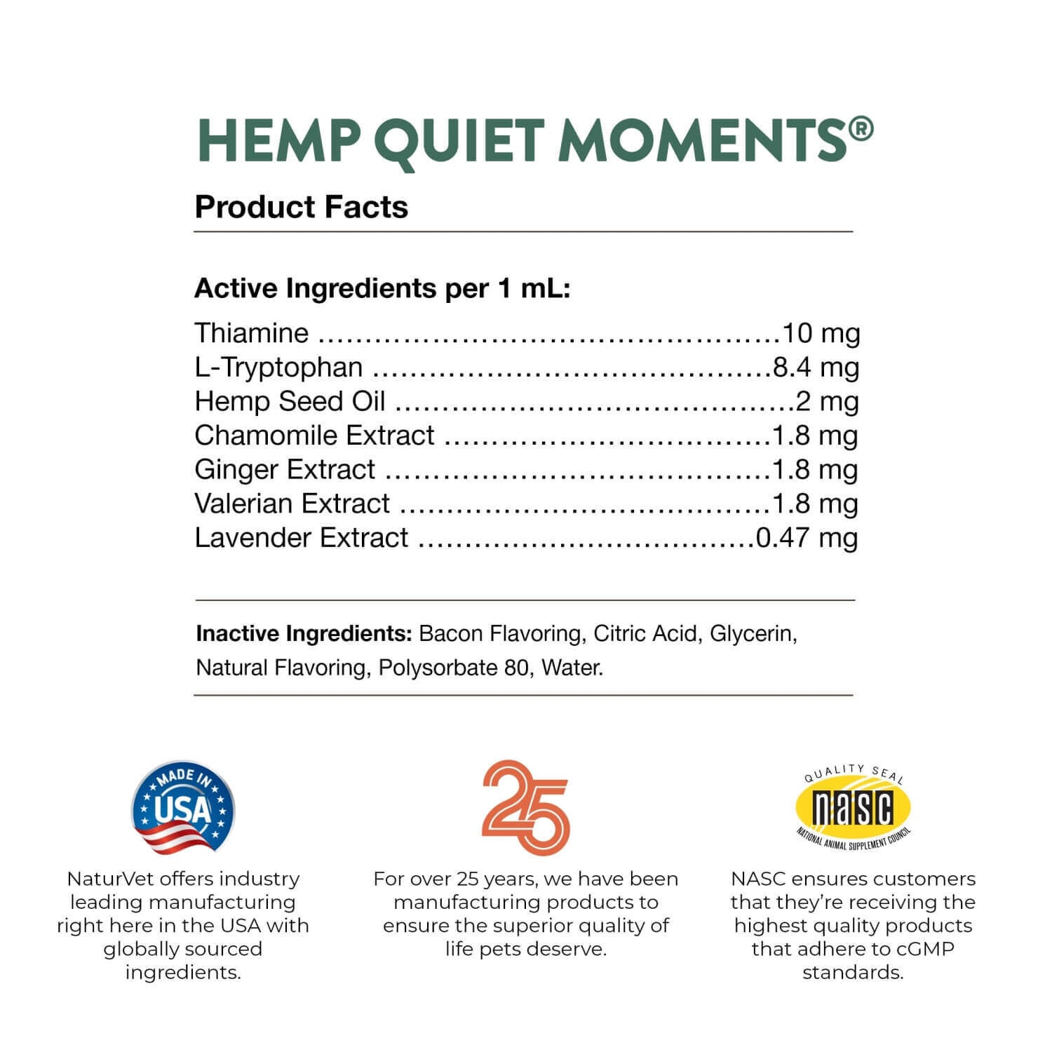 Naturvet Hemp Quiet Moments Calming Aid Drops For Dogs & Cats