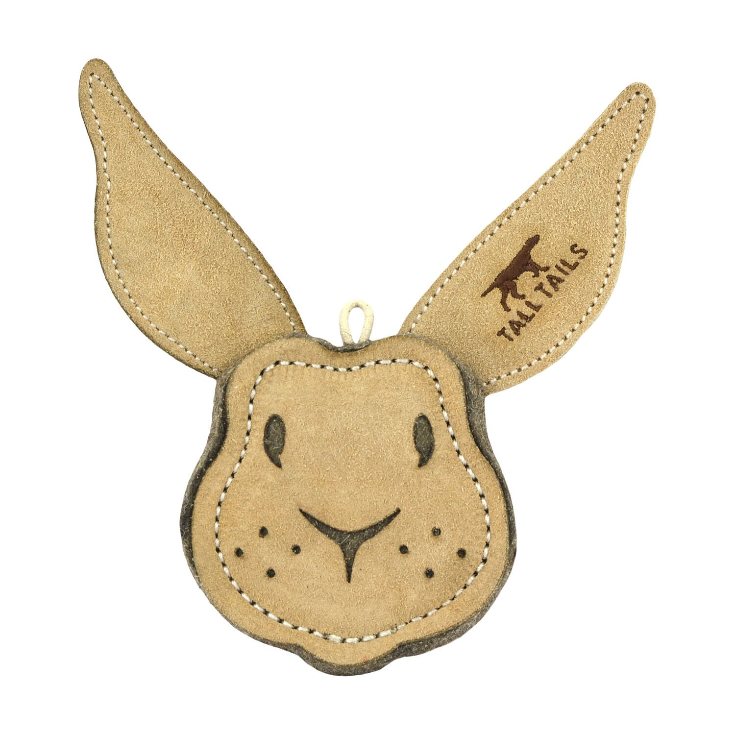 Tall Tails Scrappy Rabbit Durable Leather Dog Toy, 4"