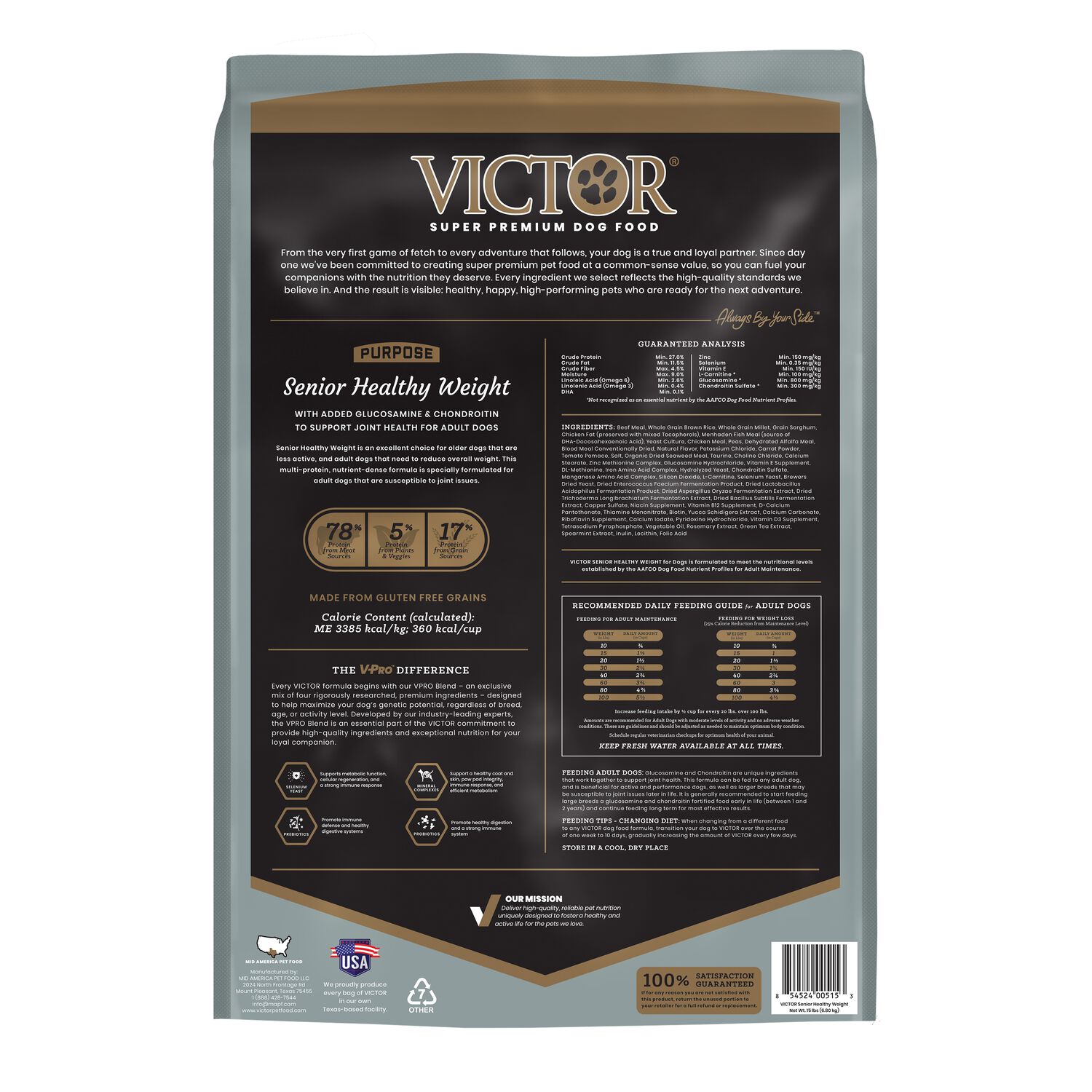 Victor Purpose Senior Healthy Weight Dry Dog Food