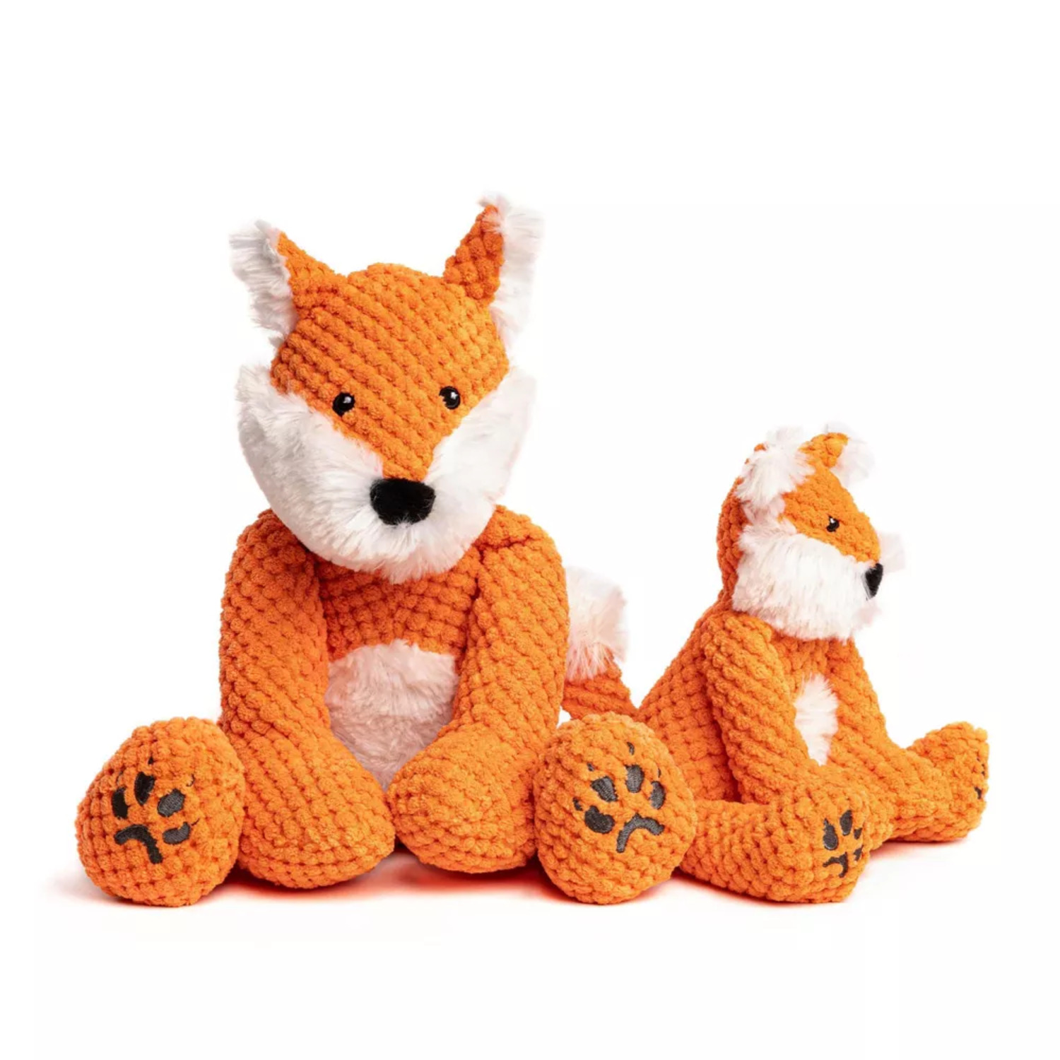 Fabdog Floppy Fox Plush Squeaky Dog Toy, 10"