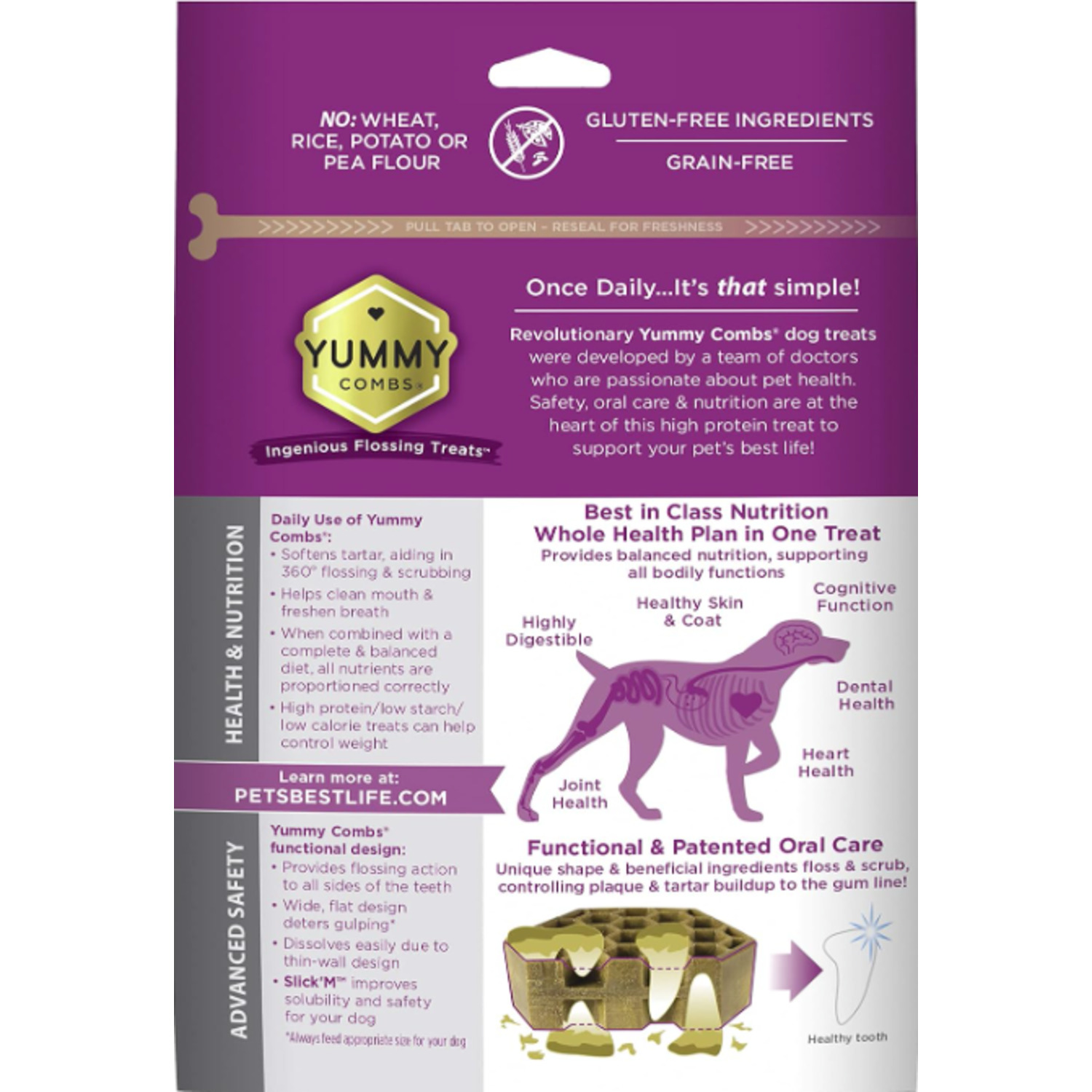 Yummy Combs Adult Medium Dog Dental Treats, Chicken, 1 Pack