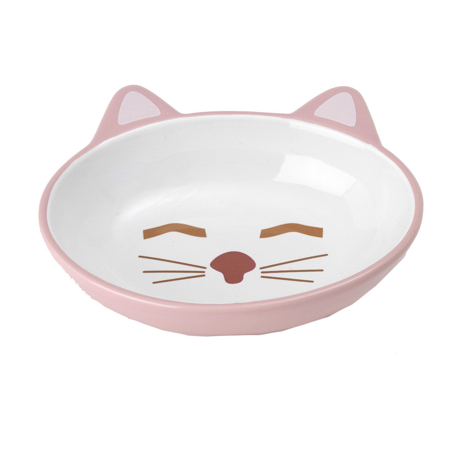 Petrageous Here Kitty Oval Pet Bowl - Pink