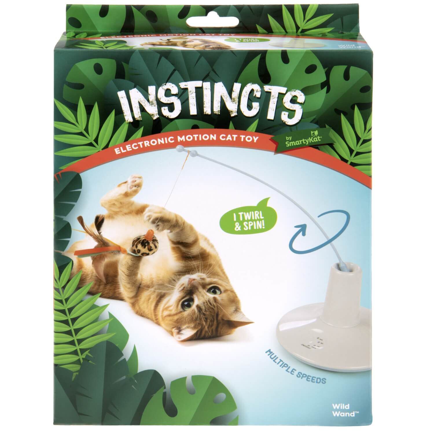 Instincts  By Smartykat&reg;Wild Wand Electronic Motion Teaser Wand Cat Toy, Battery Powered
