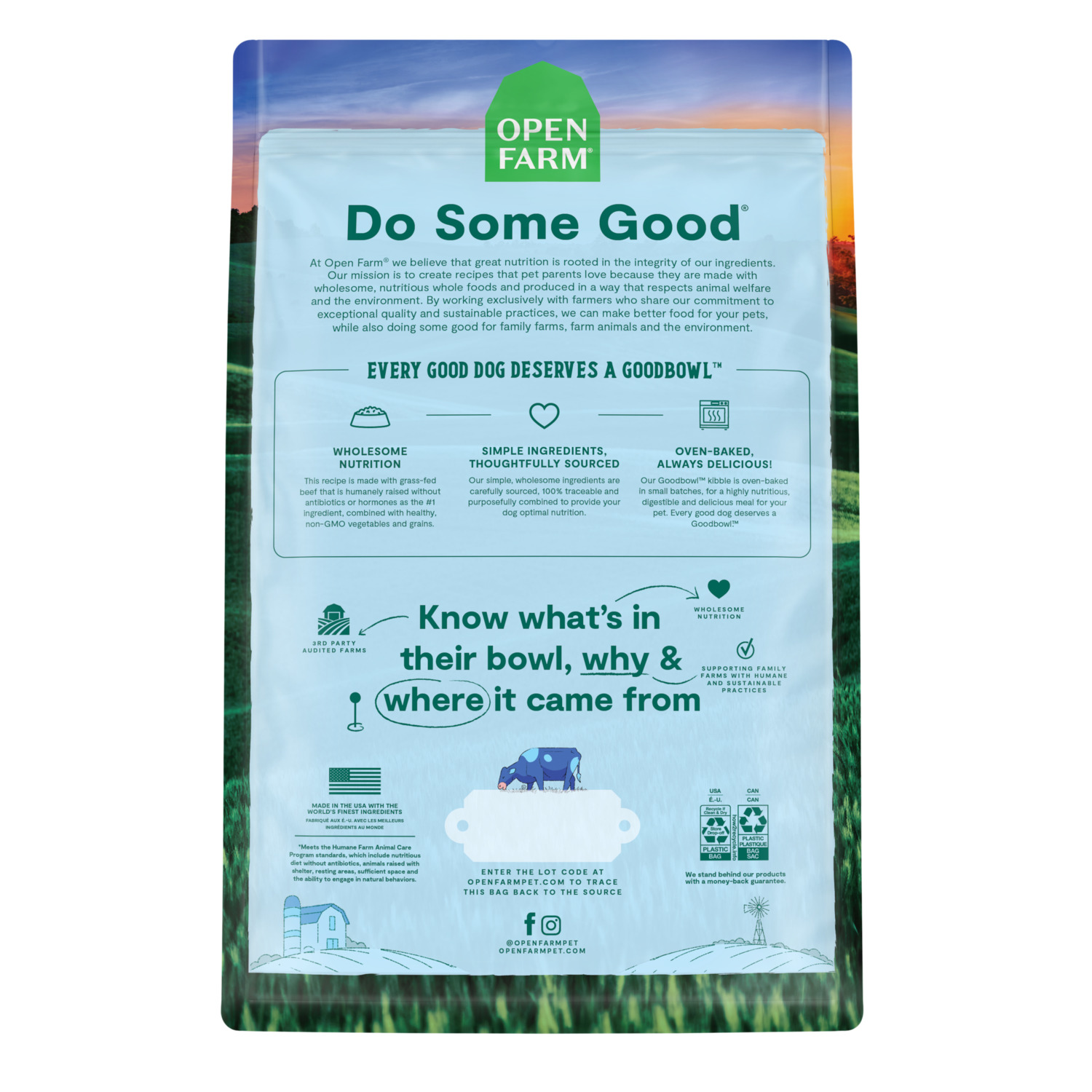 Open Farm Goodbowl Grass-Fed Beef & Brown Rice Recipe Dry Dog Food, 22Lb