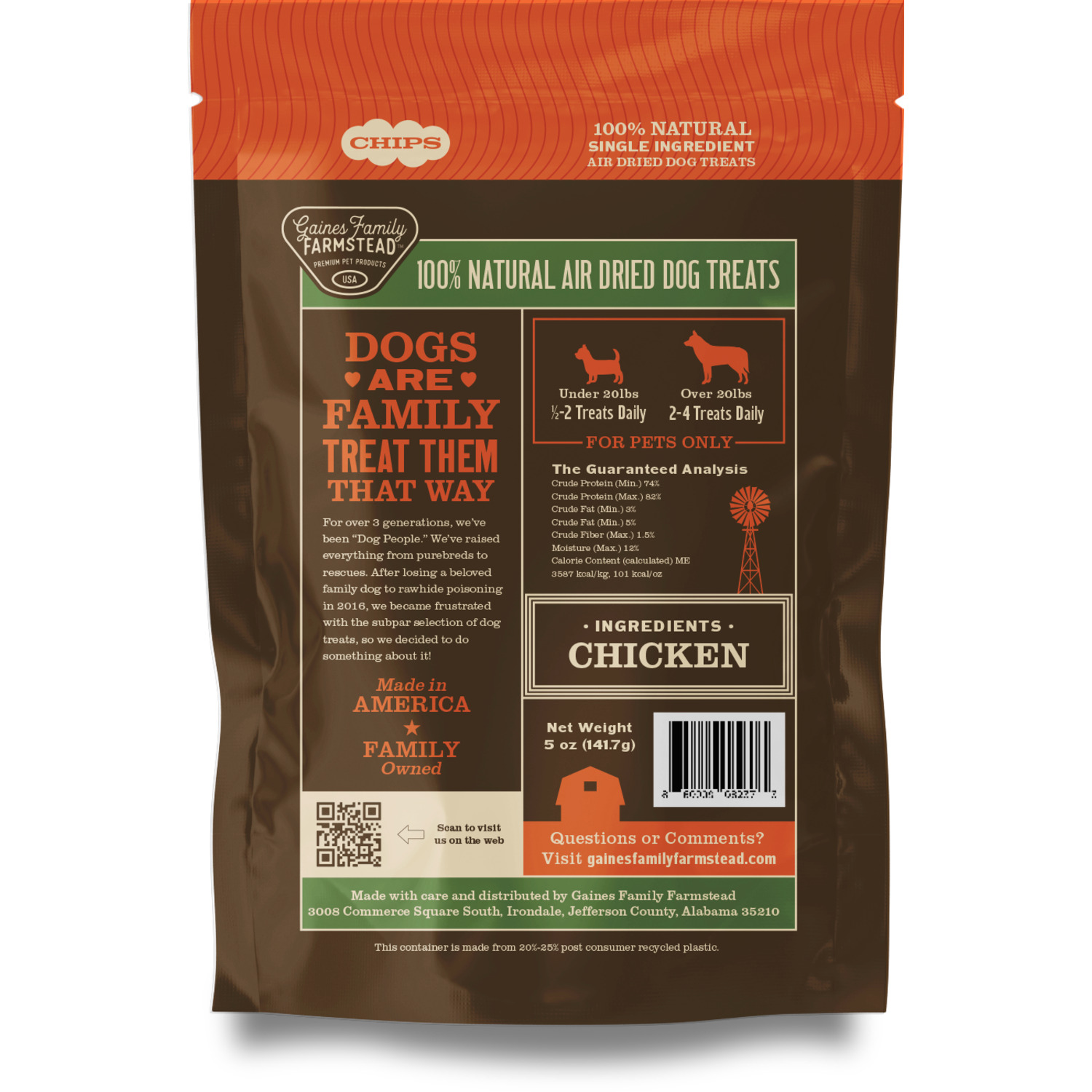 Gaines Family Farmstead Chicken Chips Air-Dried Dog Treats, 5.5Oz