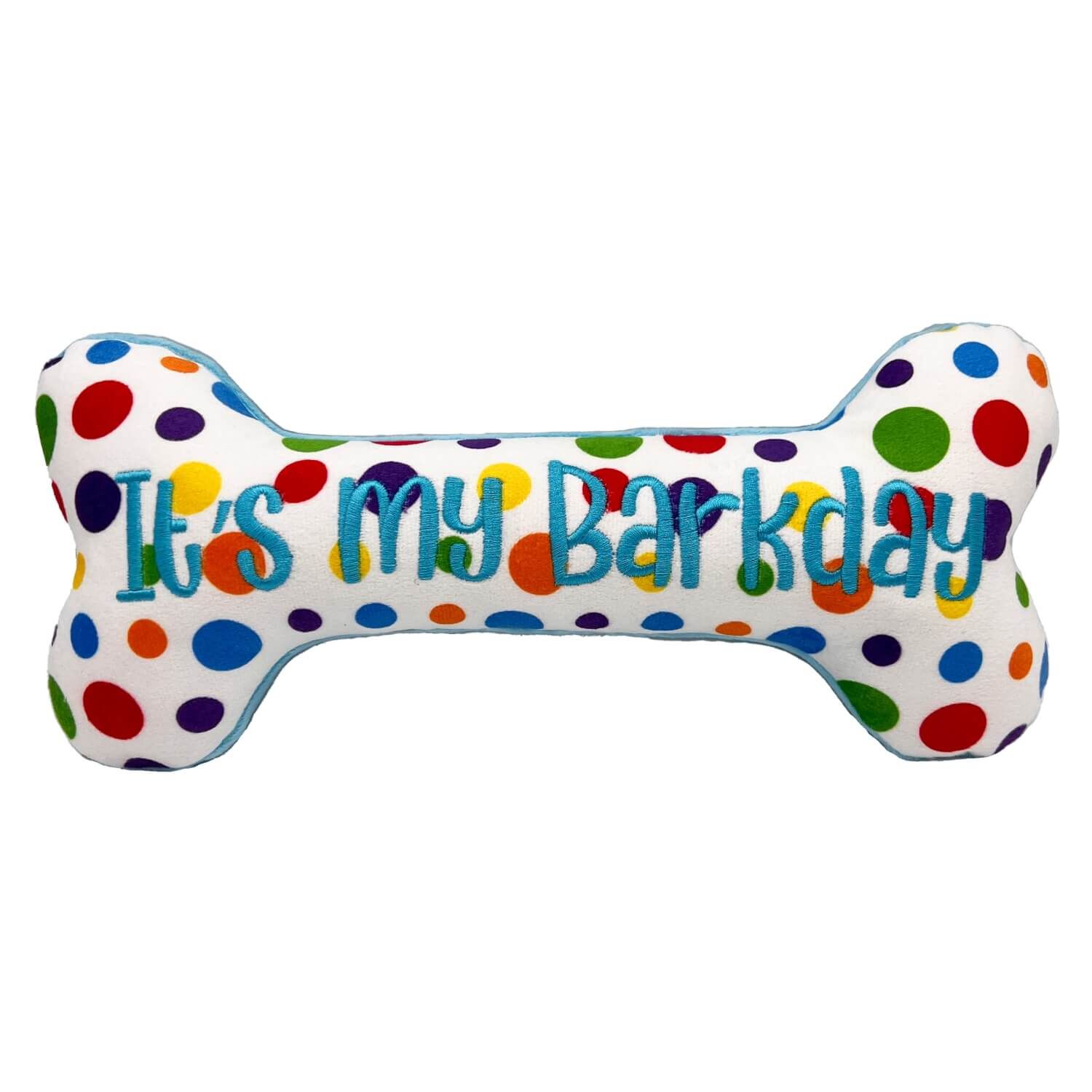 Huxley & Kent It's My Barkday Power Plush Double Sided Bone Dog Toy