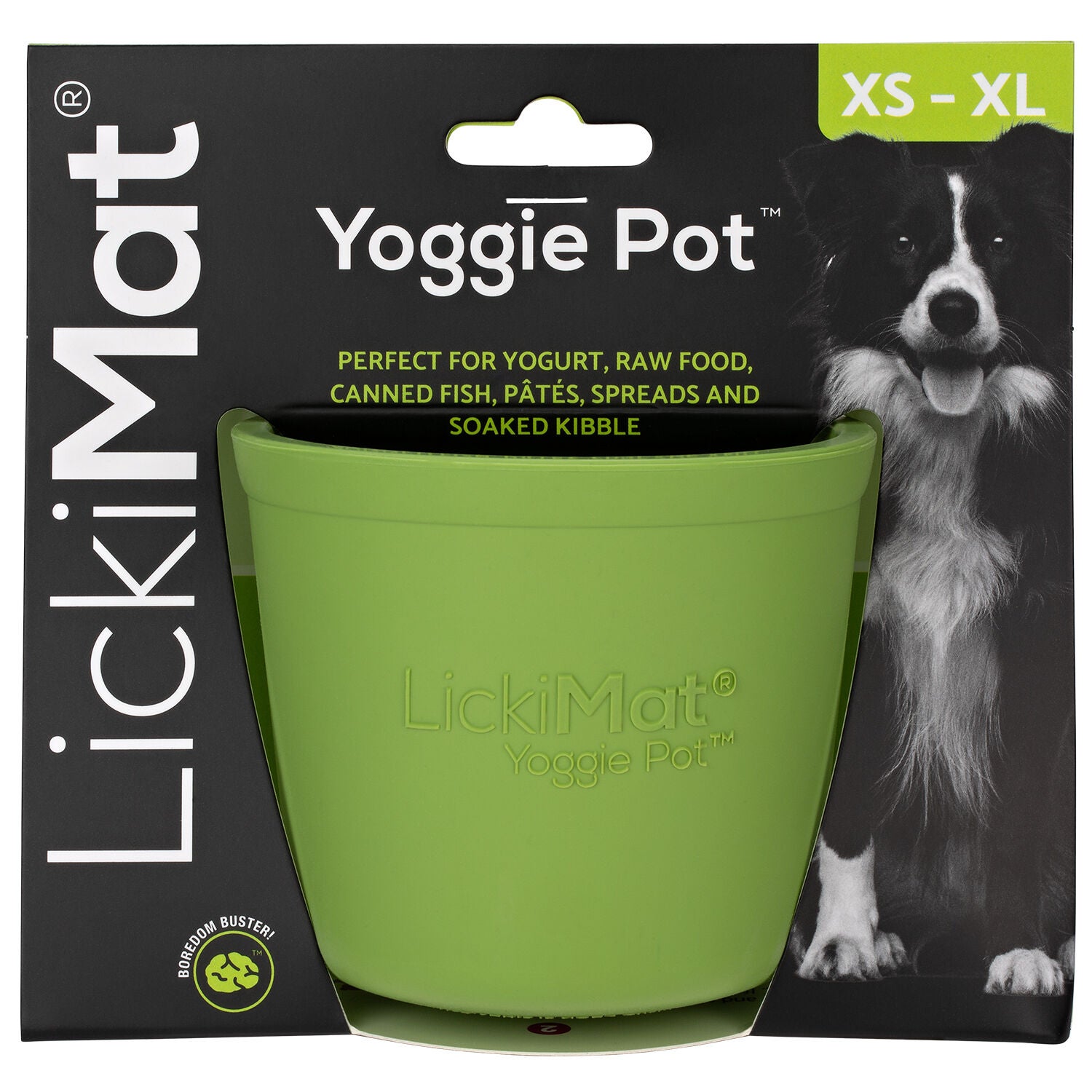Lickimat Yoggie Pot Lickmat & Slow Feeder Dog Bowl - Green