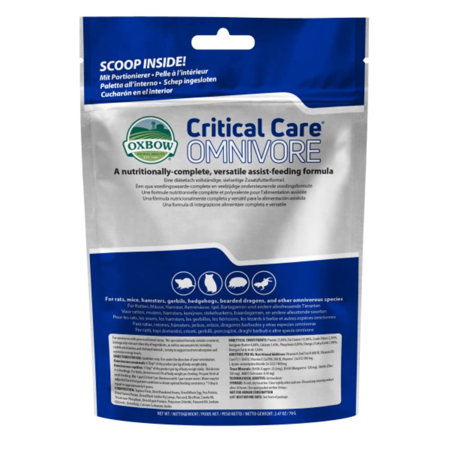 Oxbow Critical Care Omnivore Nutritional Supplement For Omnivorous Pets - 70G