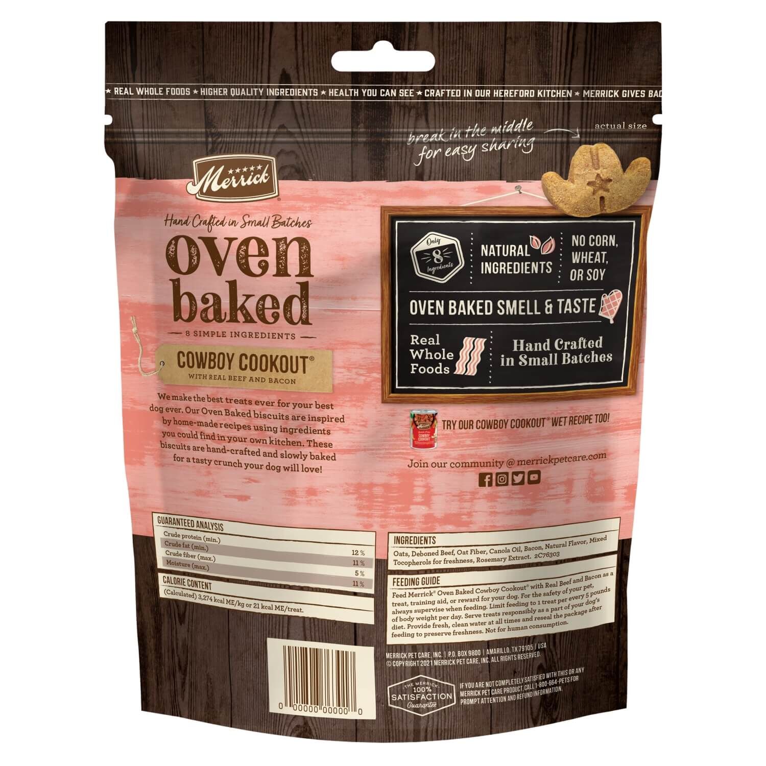Merrick Oven Baked Cowboy Cookout Crunchy Dog Treats