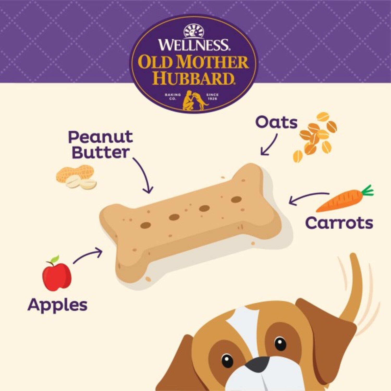 Old Mother Hubbard Wellness P-Nuttier Value Box Natural Large Oven-Baked Biscuits Dog Treats, 6Lb