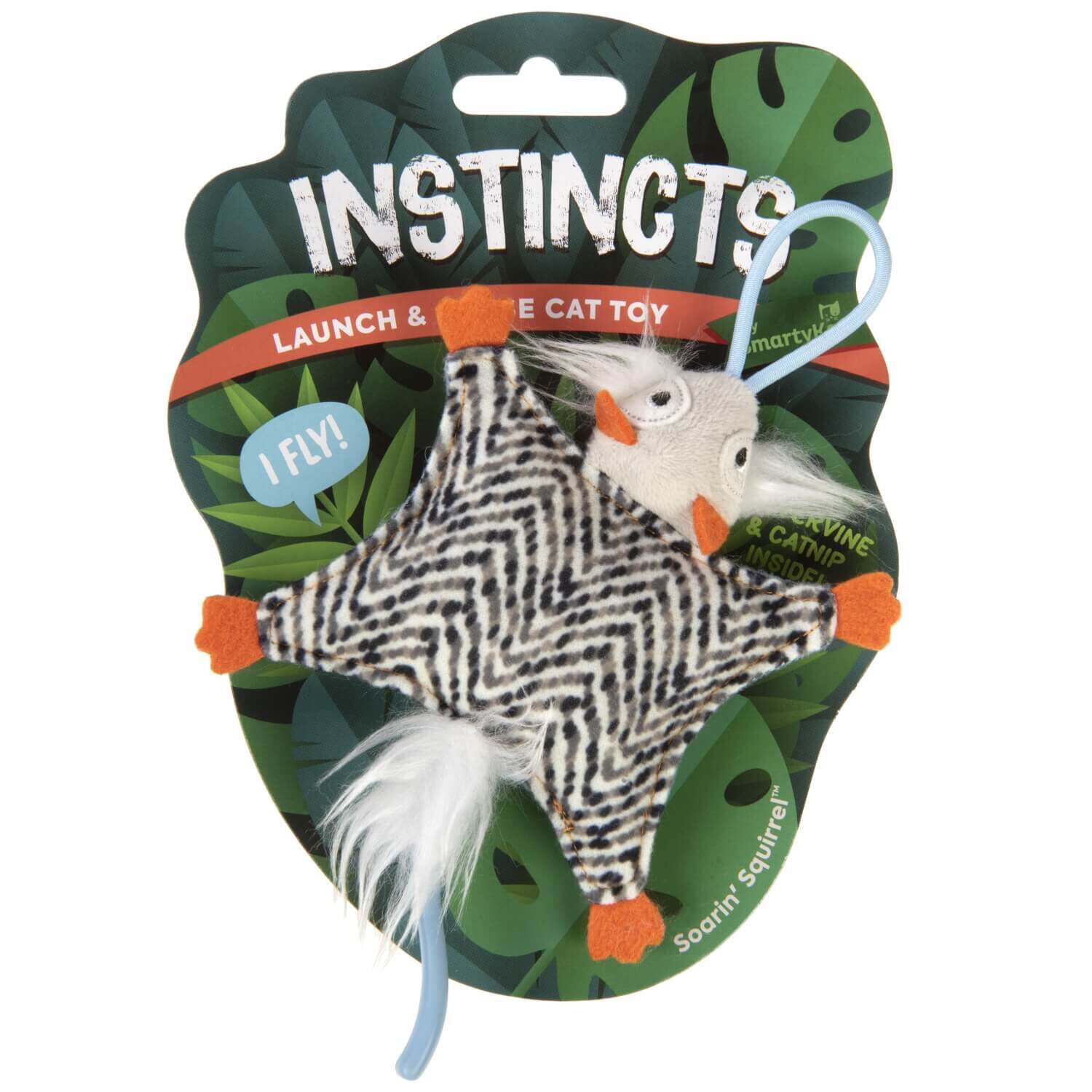 Instincts By Smartykat&reg; Soarin' Squirrel Happynip Silvervine & Catnip Crinkle Plush Launch And Chase Cat Toy