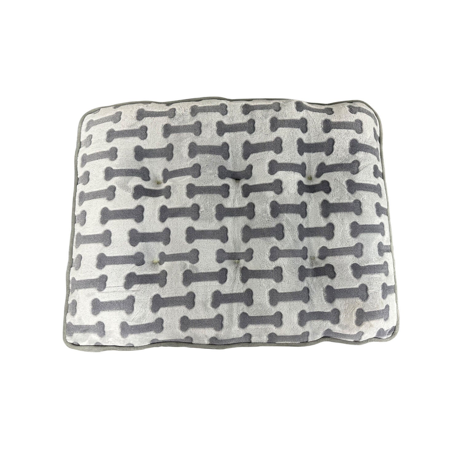 Sleep Zone Bone Print Pillow Dog Bed, Light Gray, 32"