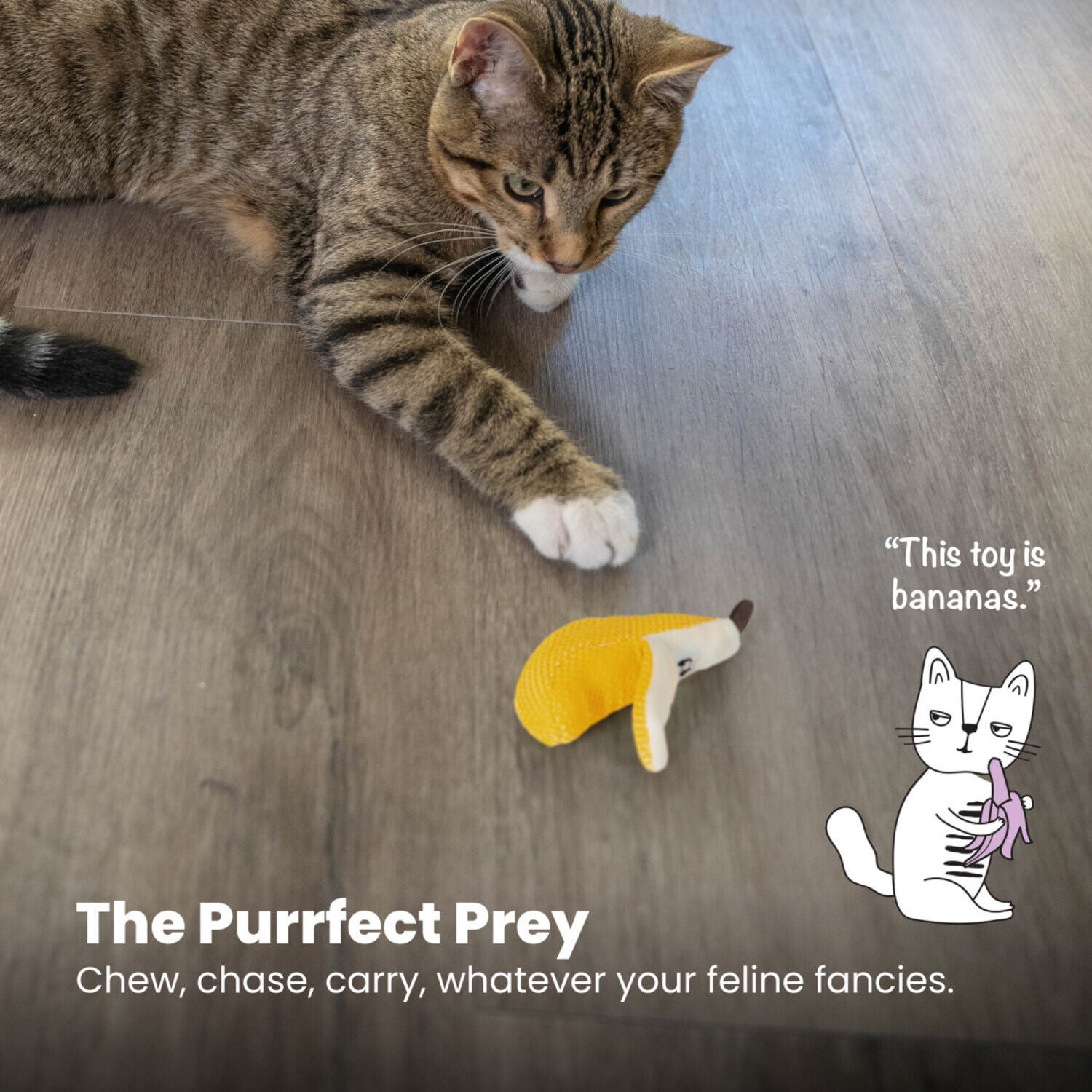 Catstages Dental Banana Catnip Filled Cat Chew Toy