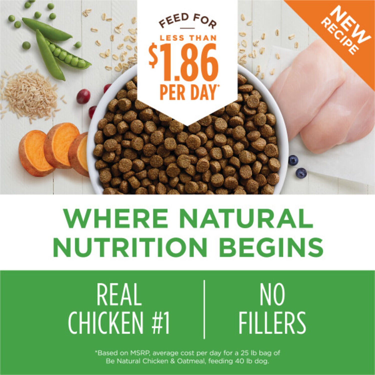 Instinct Be Natural Chicken & Brown Rice Dry Dog Food, 25Lb