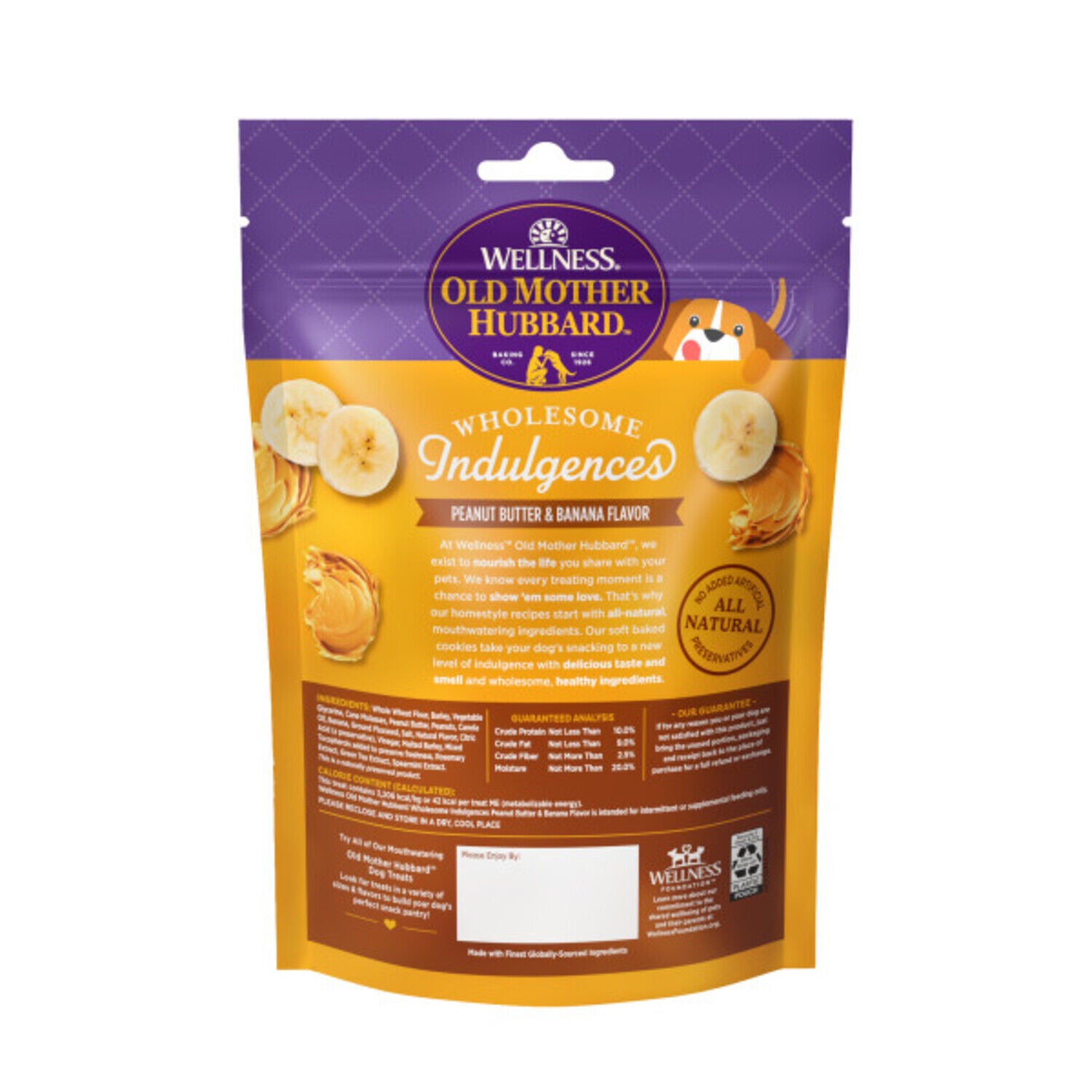 Old Mother Hubbard Wholesome Indulgences Peanut Butter & Banana Flavor Natural Dog Treats, 10 Ounces