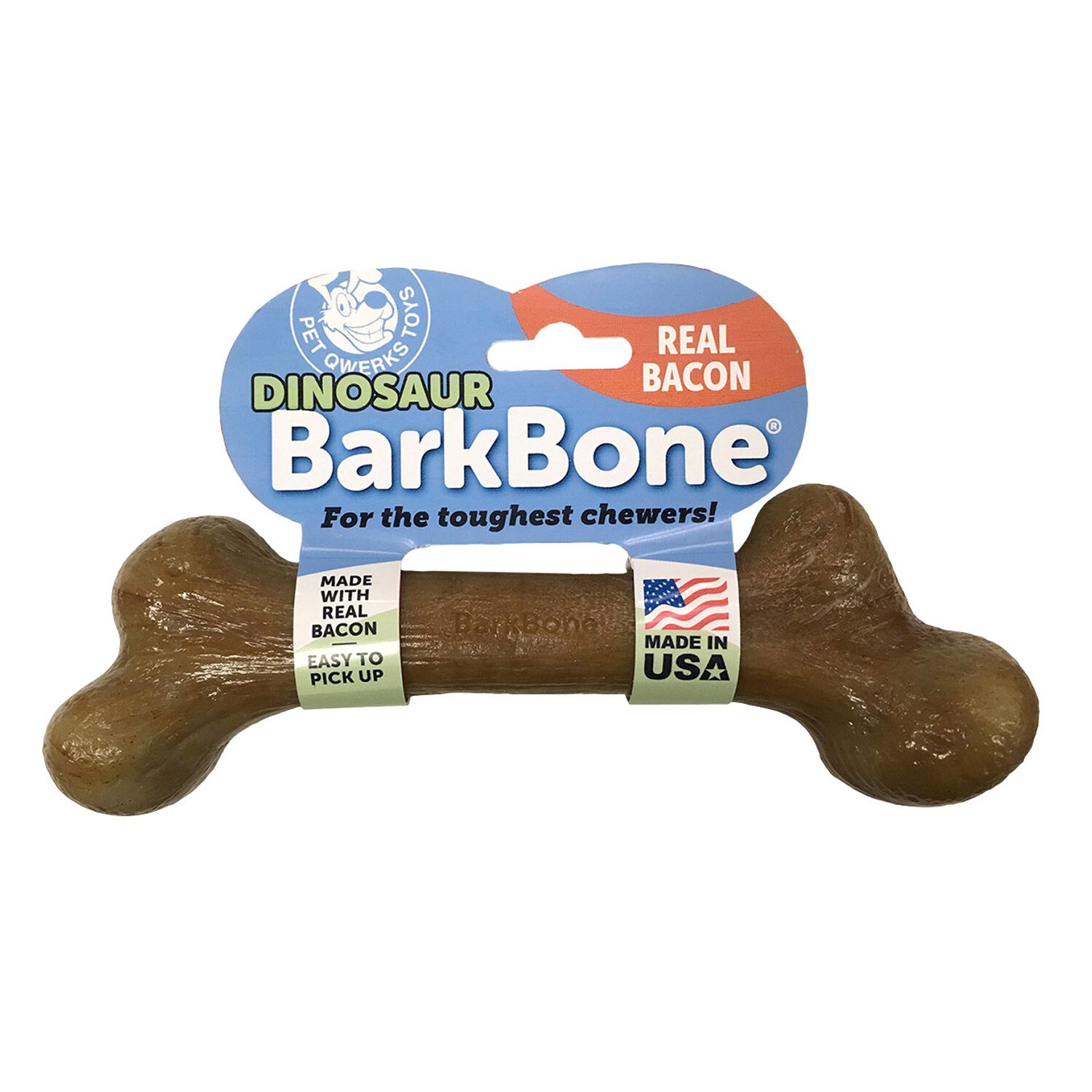 Pet Qwerks Dinosaur Bacon Nylon Dog Chew