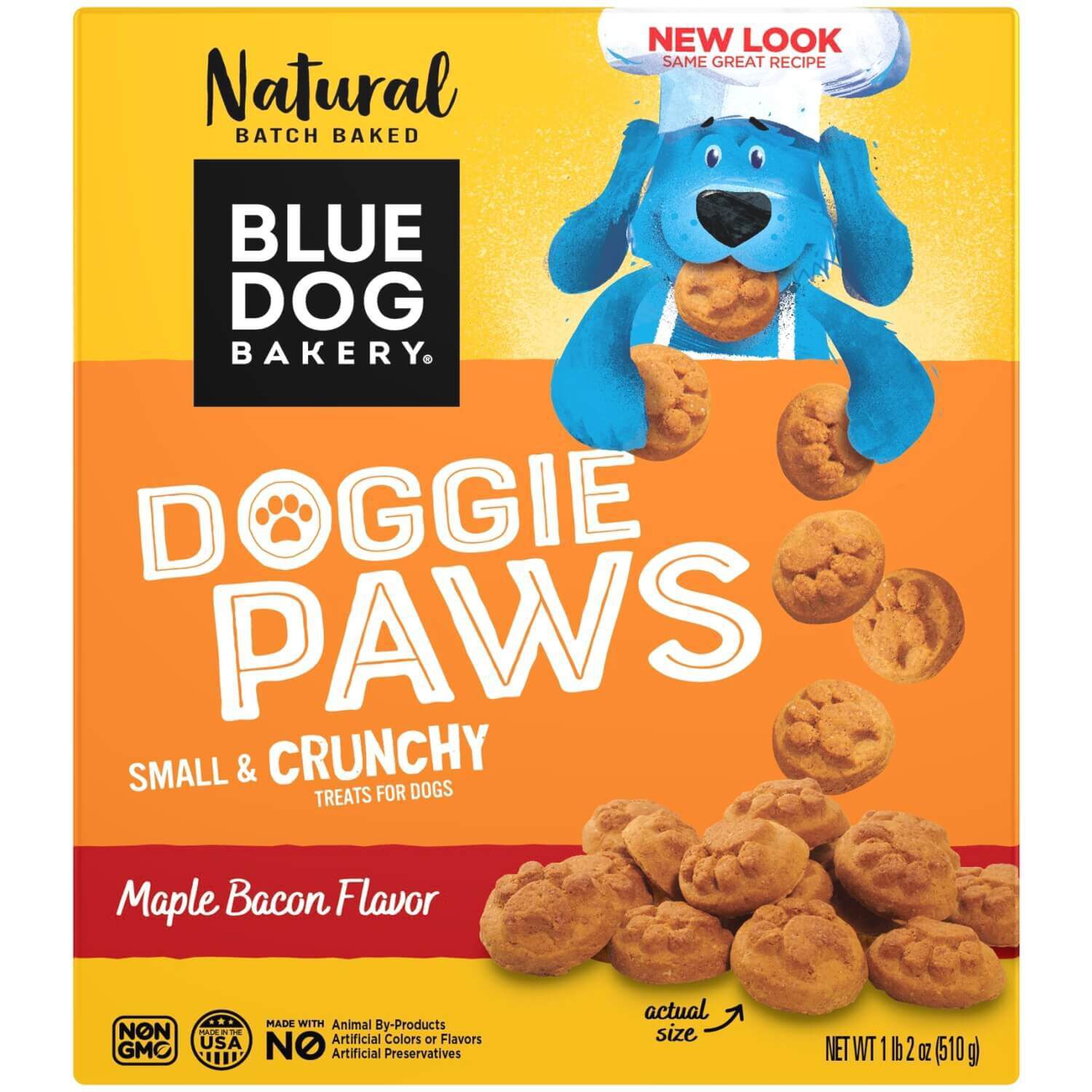 Blue Dog Bakery Doggie Paws Baked Crunchy Maple & Bacon Dog Treats