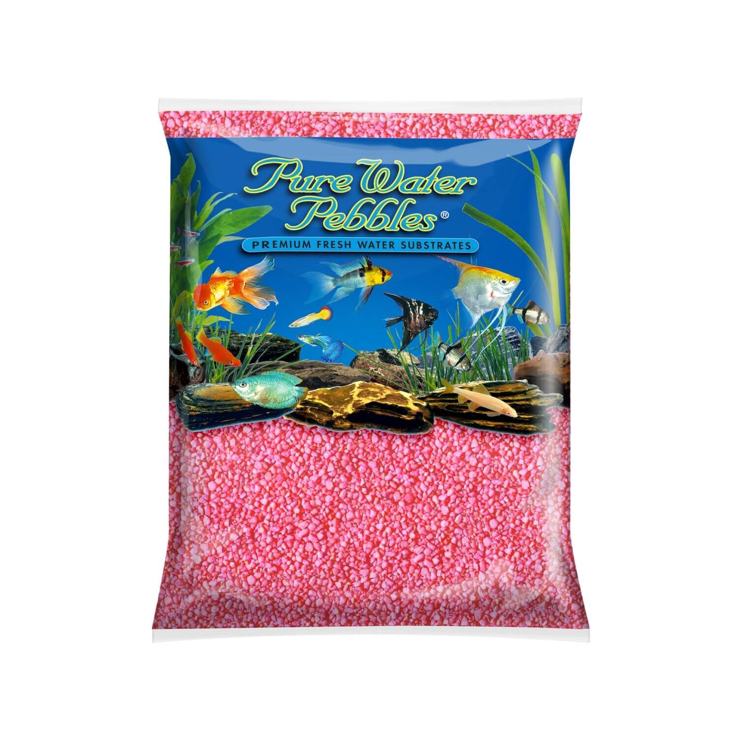 Pure Water Pebbles Aquarium Gravel, Neon Pink