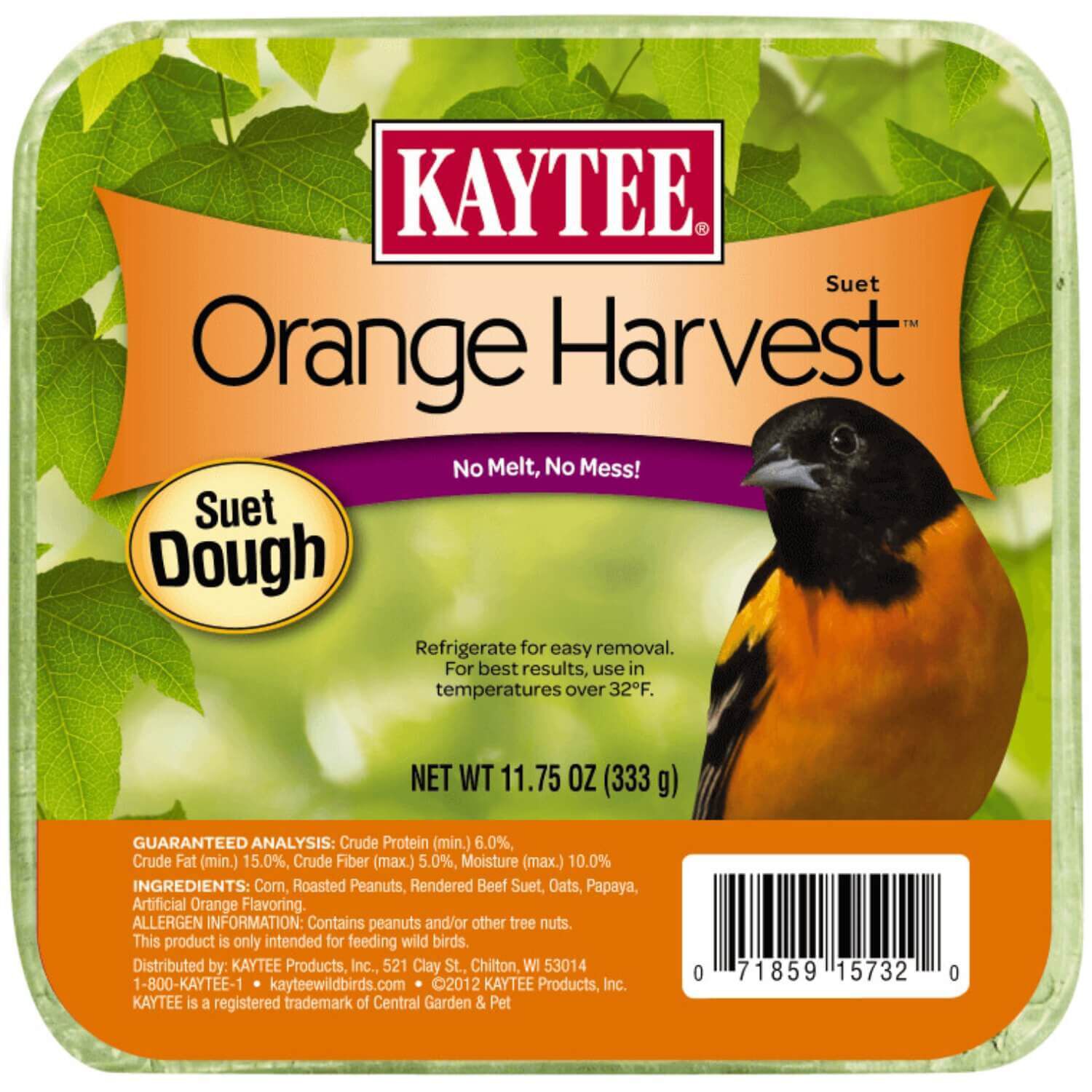Kaytee Orange Harvest Suet Dough For Wildbirds, 12 Oz